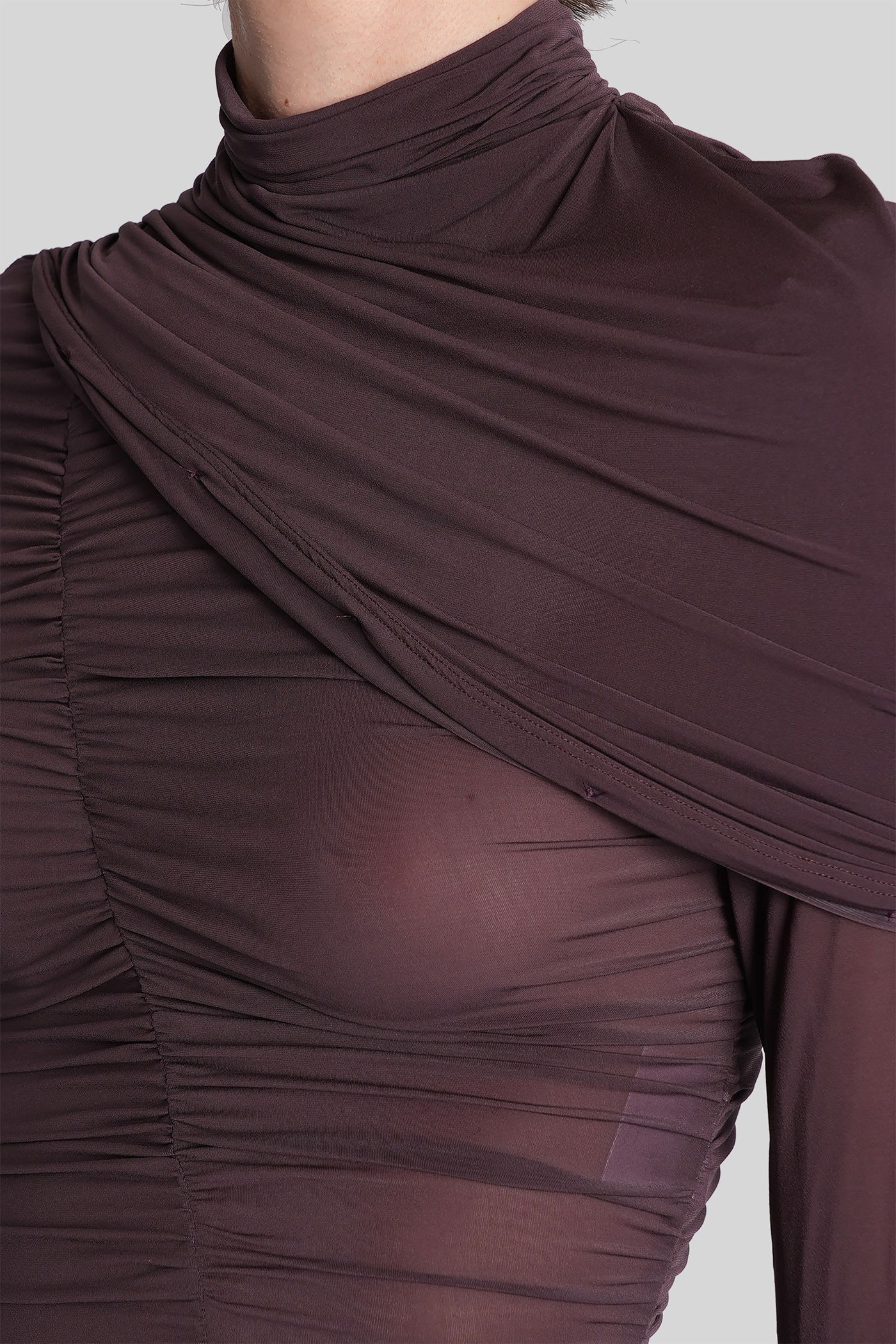 Magda Butrym Blouse 06 Topwear In Bordeaux Polyamide Polyester In Burgundy