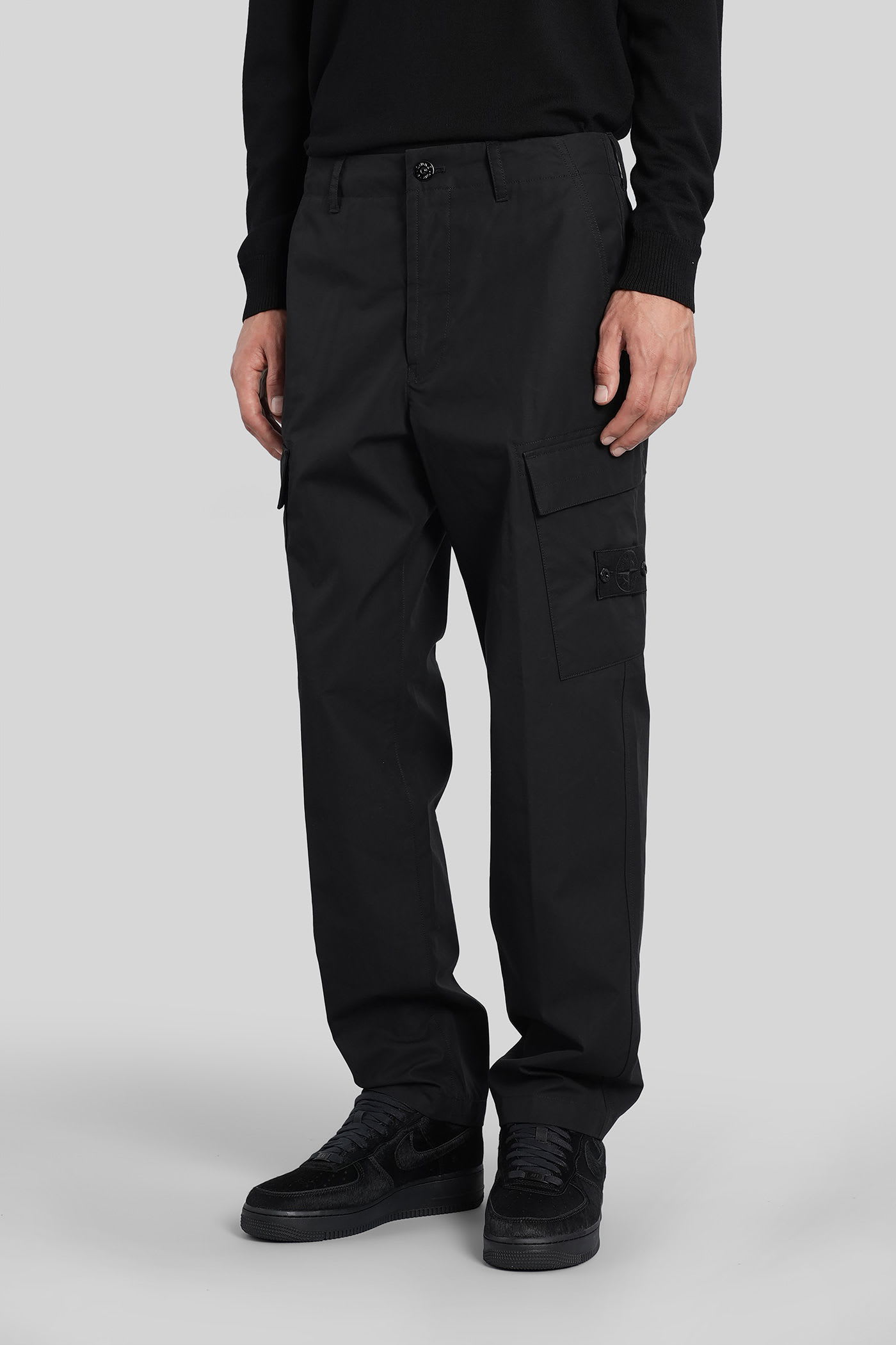 Stone Island Pants In Black Cotton In Black
