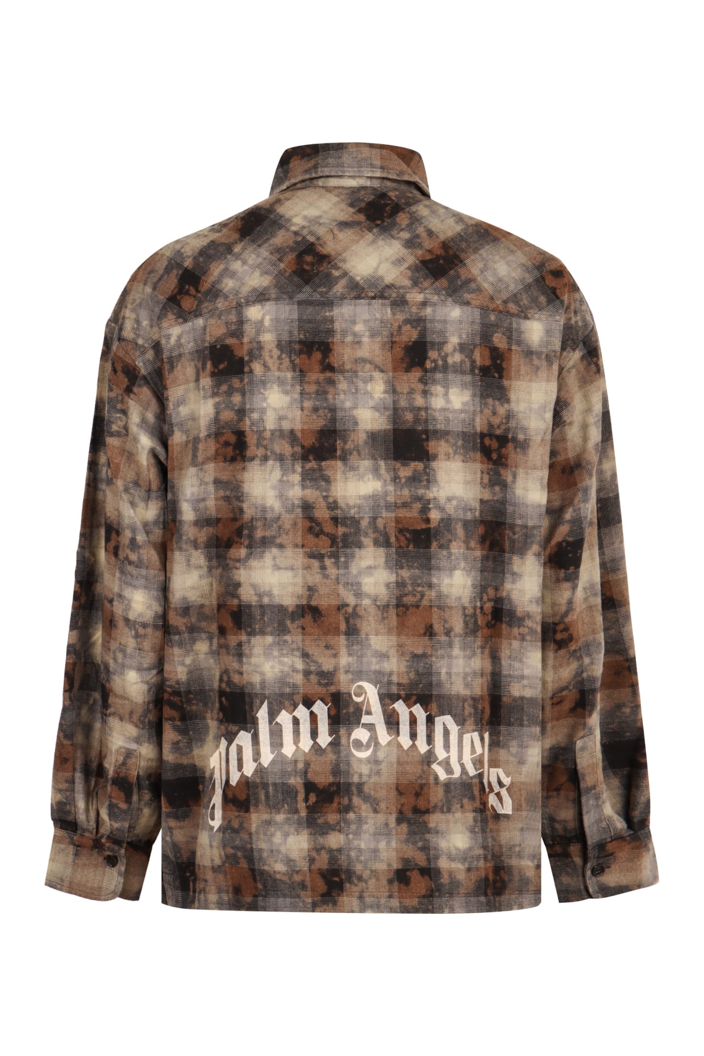 Shop Palm Angels Checked Cotton Shirt In Multicolor