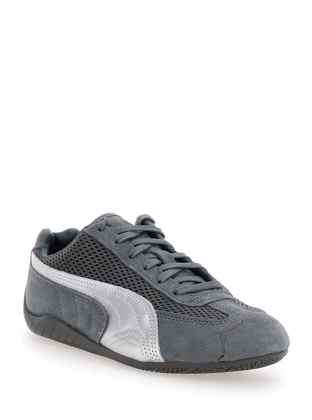 Puma 'speedcat' Grey Low Top Sneakers With Logo Patch On The Tongue And Formstrip Logo Detail On The Side In Gray