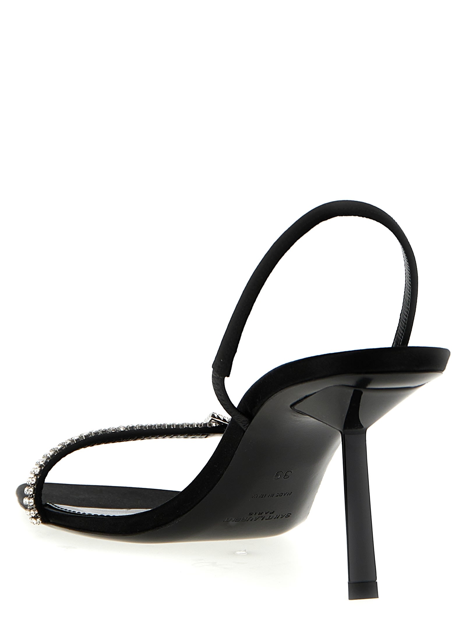 Shop Saint Laurent Rendez-vous Sandals In Black