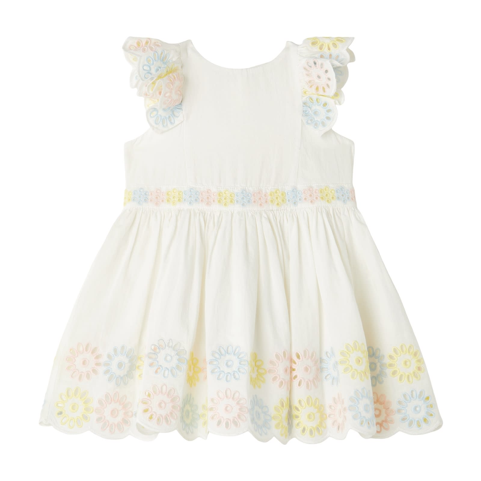 Stella Mccartney Babies' Dress With Embroidery In Cream