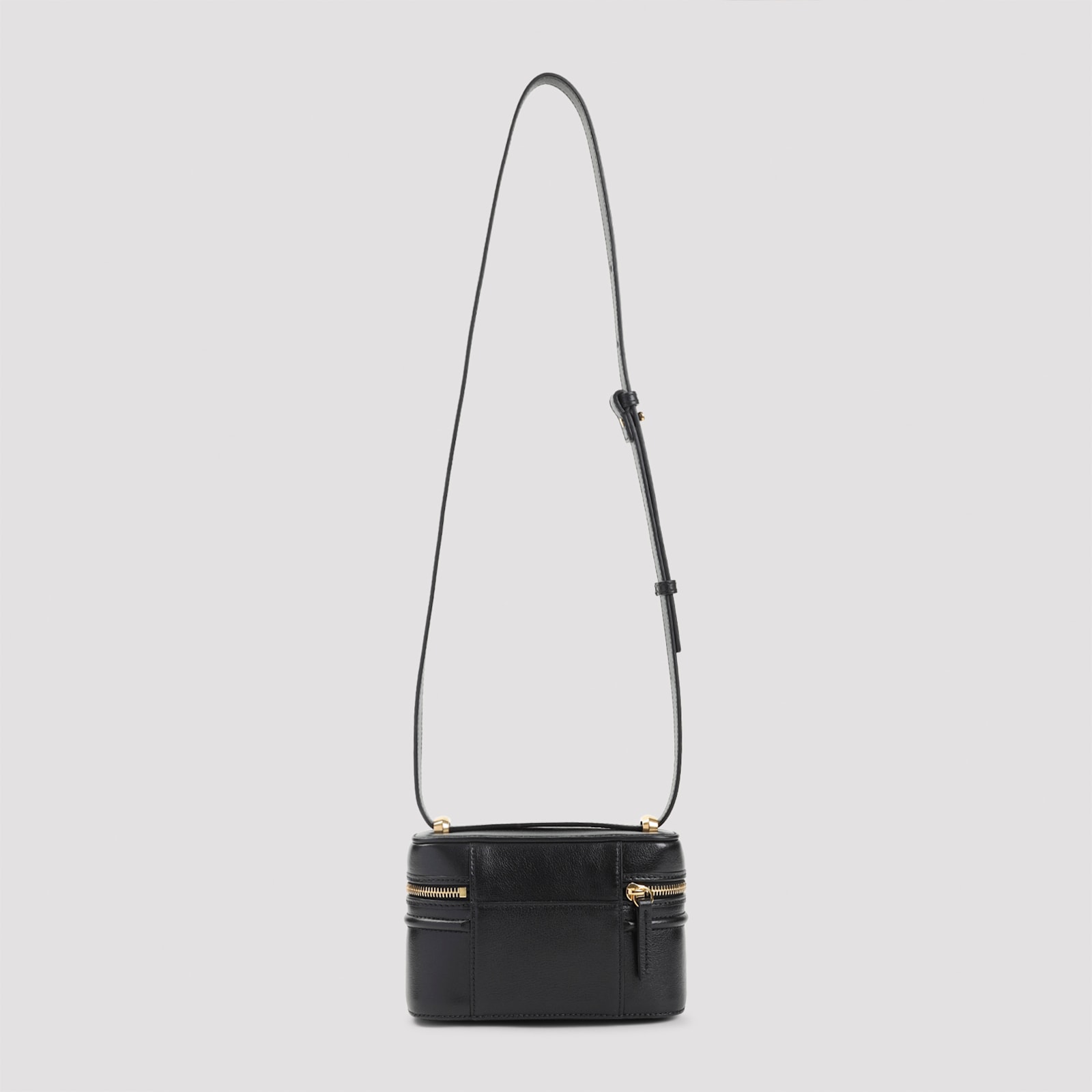 Chloé Black Buffalo Leather Horse Medal Shoulder Bag In Black