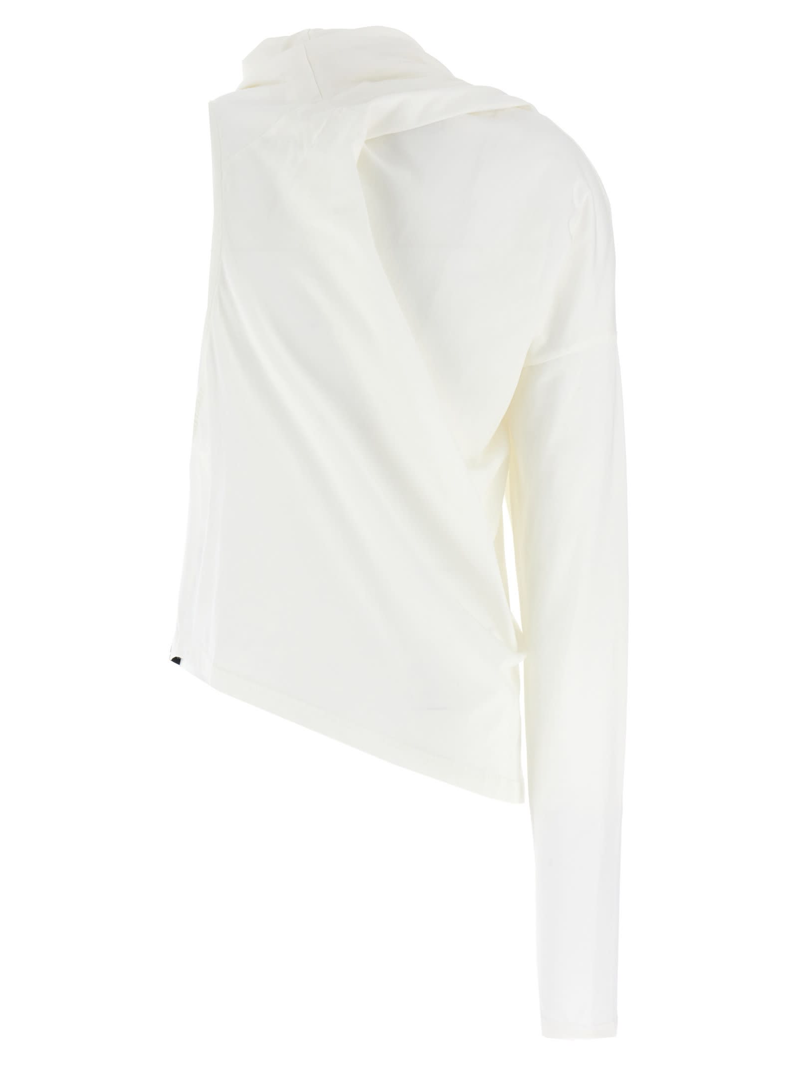 Shop Courrèges Asymetrique Off The Shoulder T-shirt In White