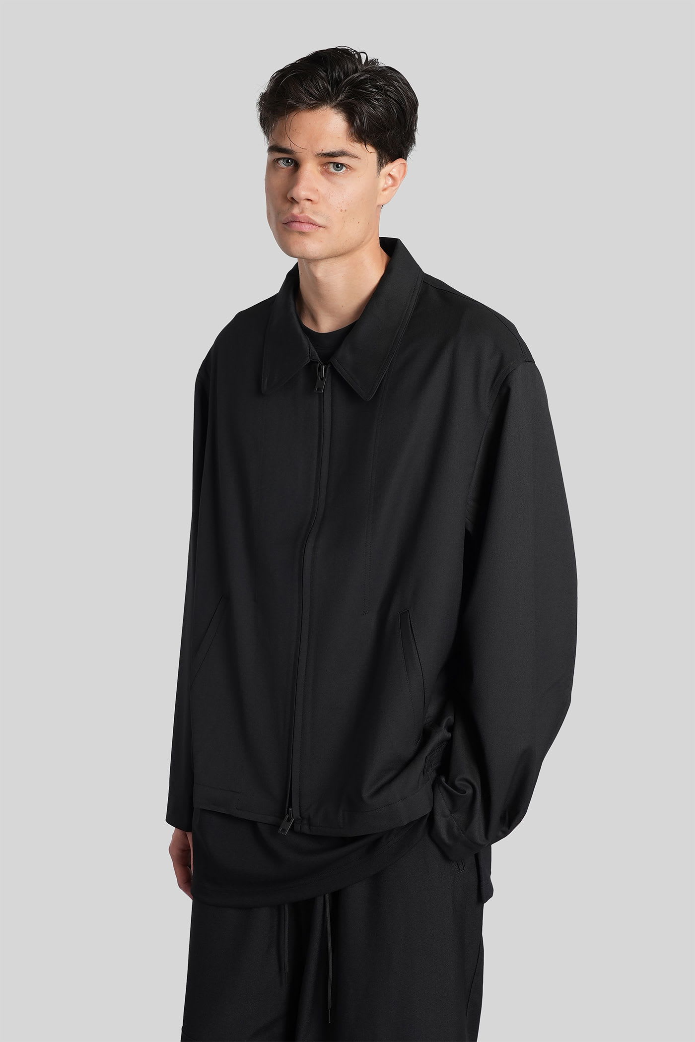 Y-3 Ref W Blouson Polyester And Wool Jacket In Black