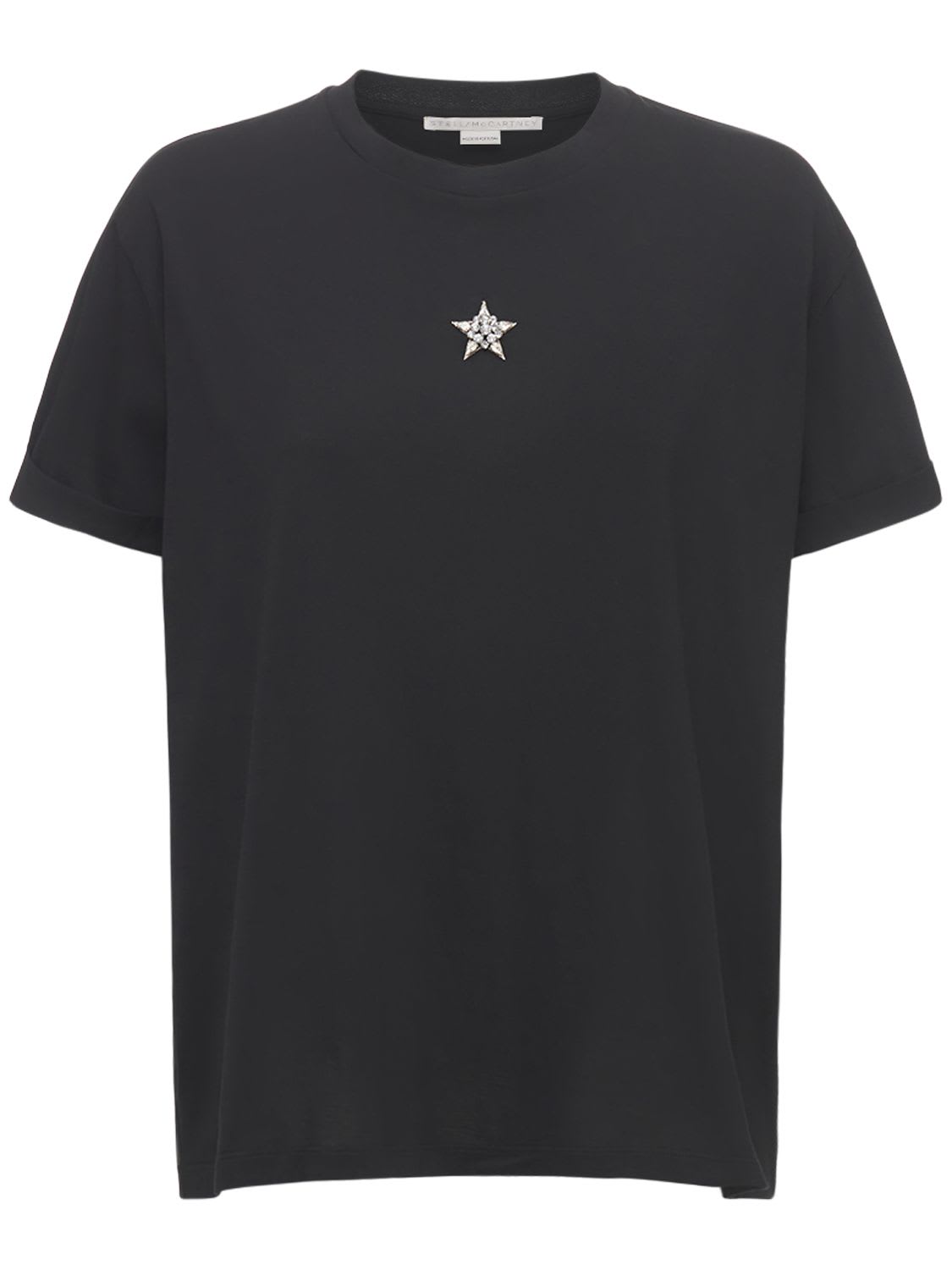 Stella McCartney Classic Black T-shirt In Versatile Cotton