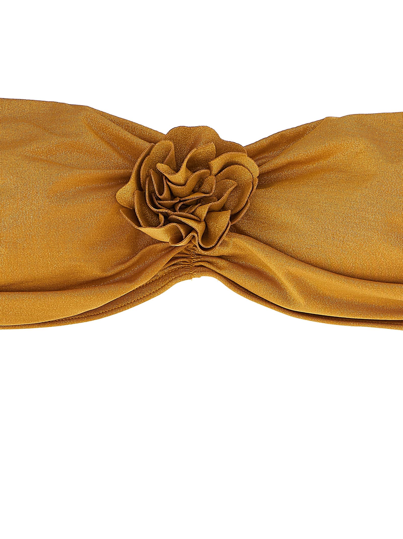 Zimmermann Lucky Bandeau Flower Beachwear Beige In Brown
