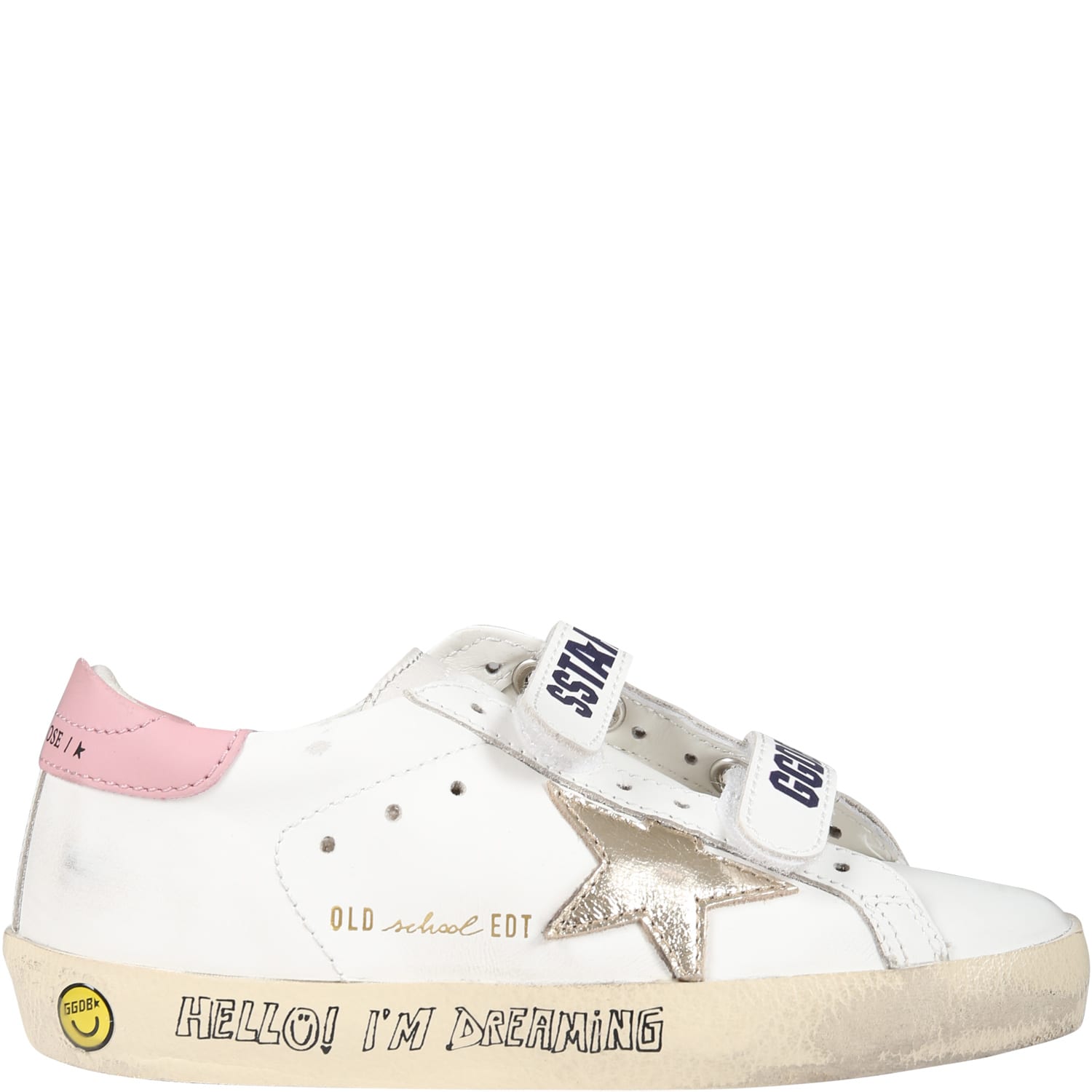 Golden Goose White Sneakers For Girl With Star