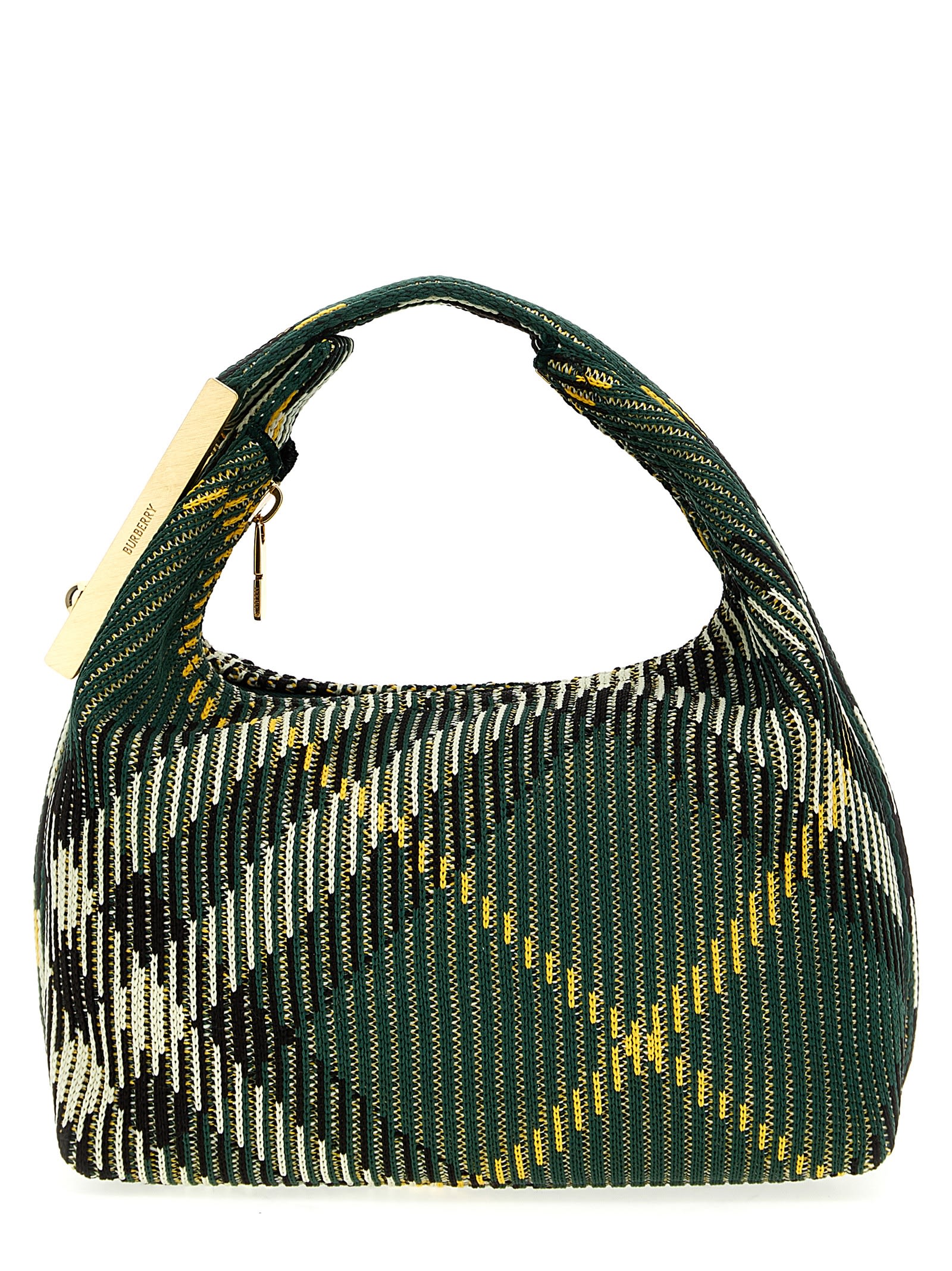 Shop Burberry Peg Mini Handbag In Green