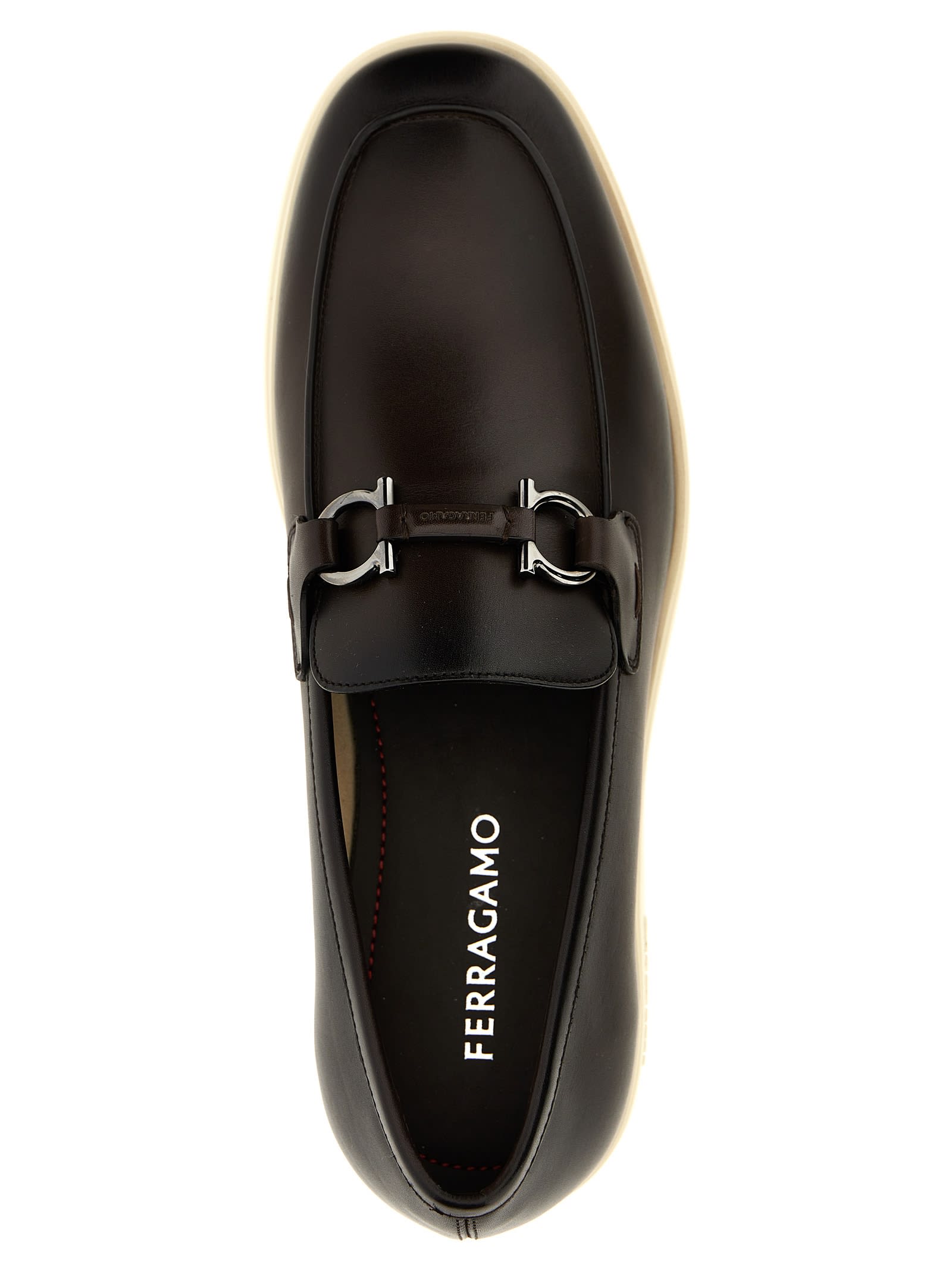 Ferragamo Dark Brown Cosimo Loafers In Brown
