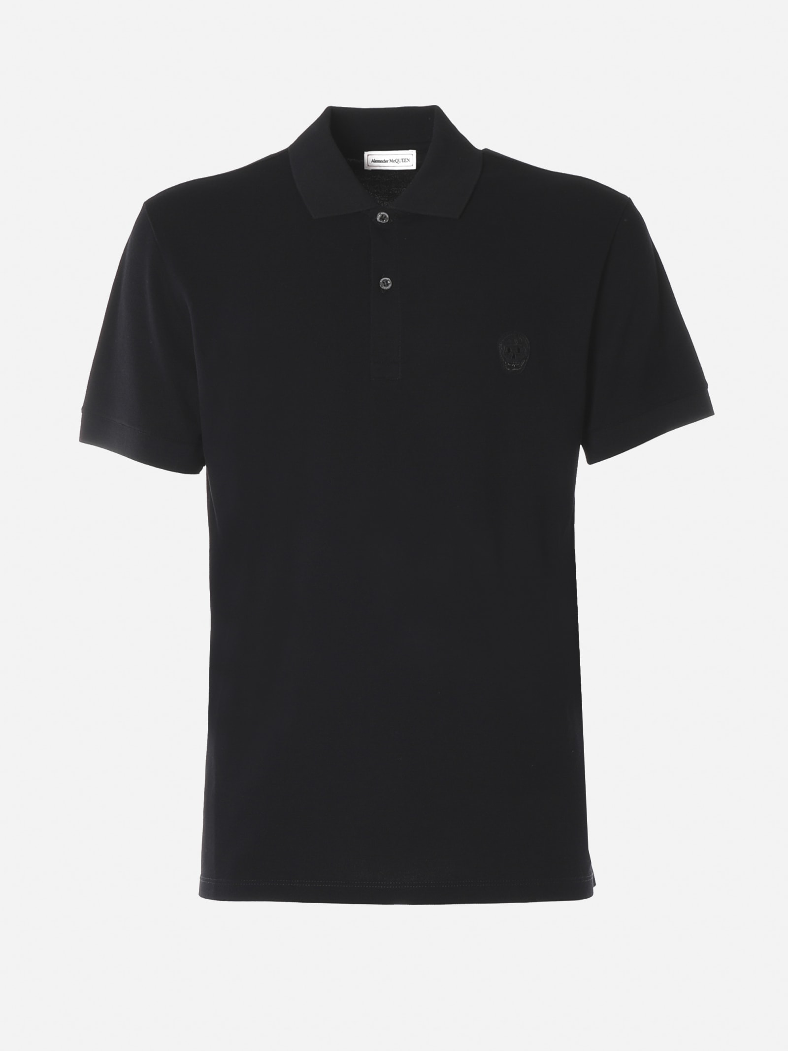 Alexander McQueen Cotton Polo Shirt With Skull Patch