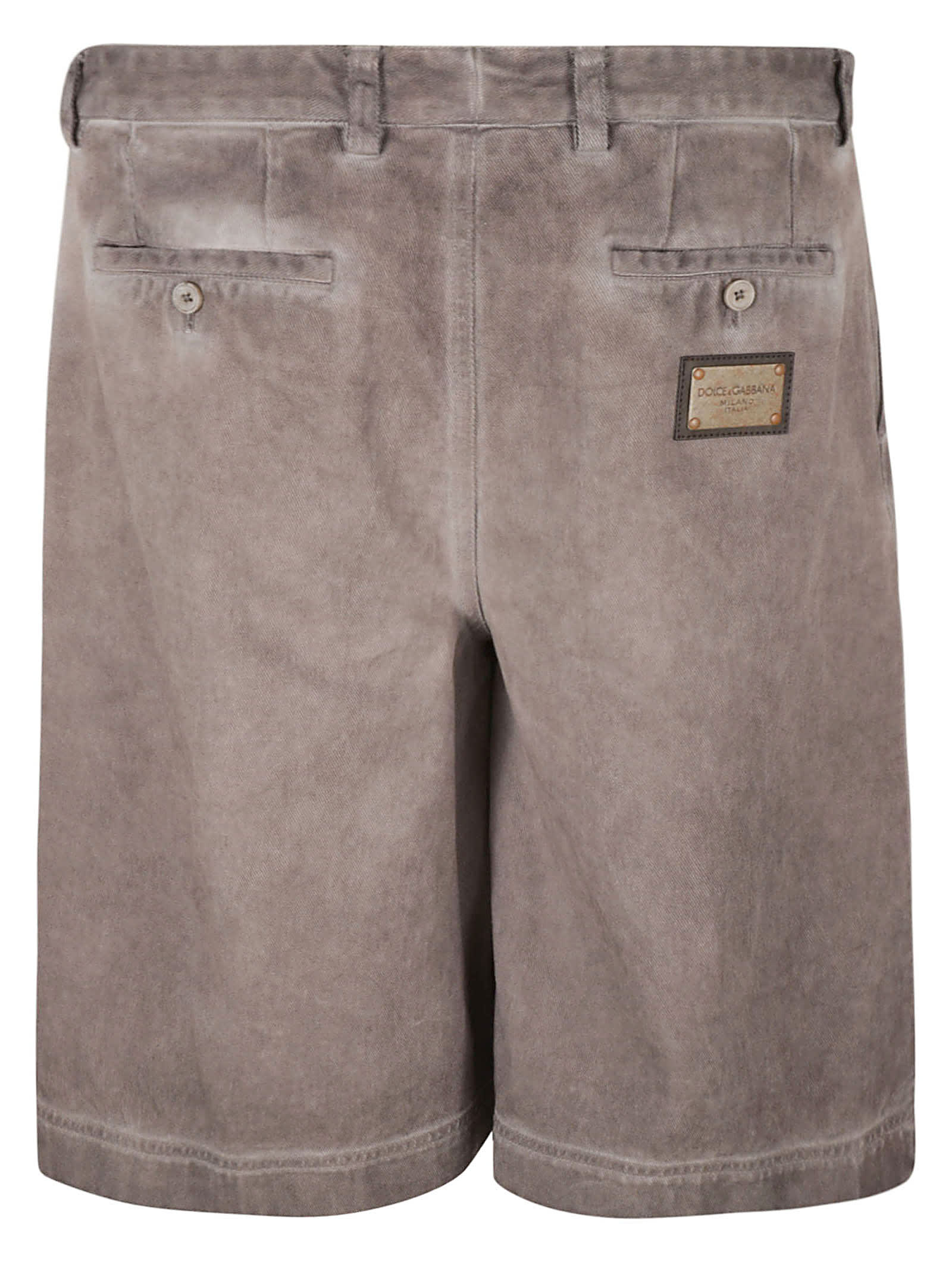 Shop Dolce & Gabbana Vintage Effect Shorts In Brown/grey