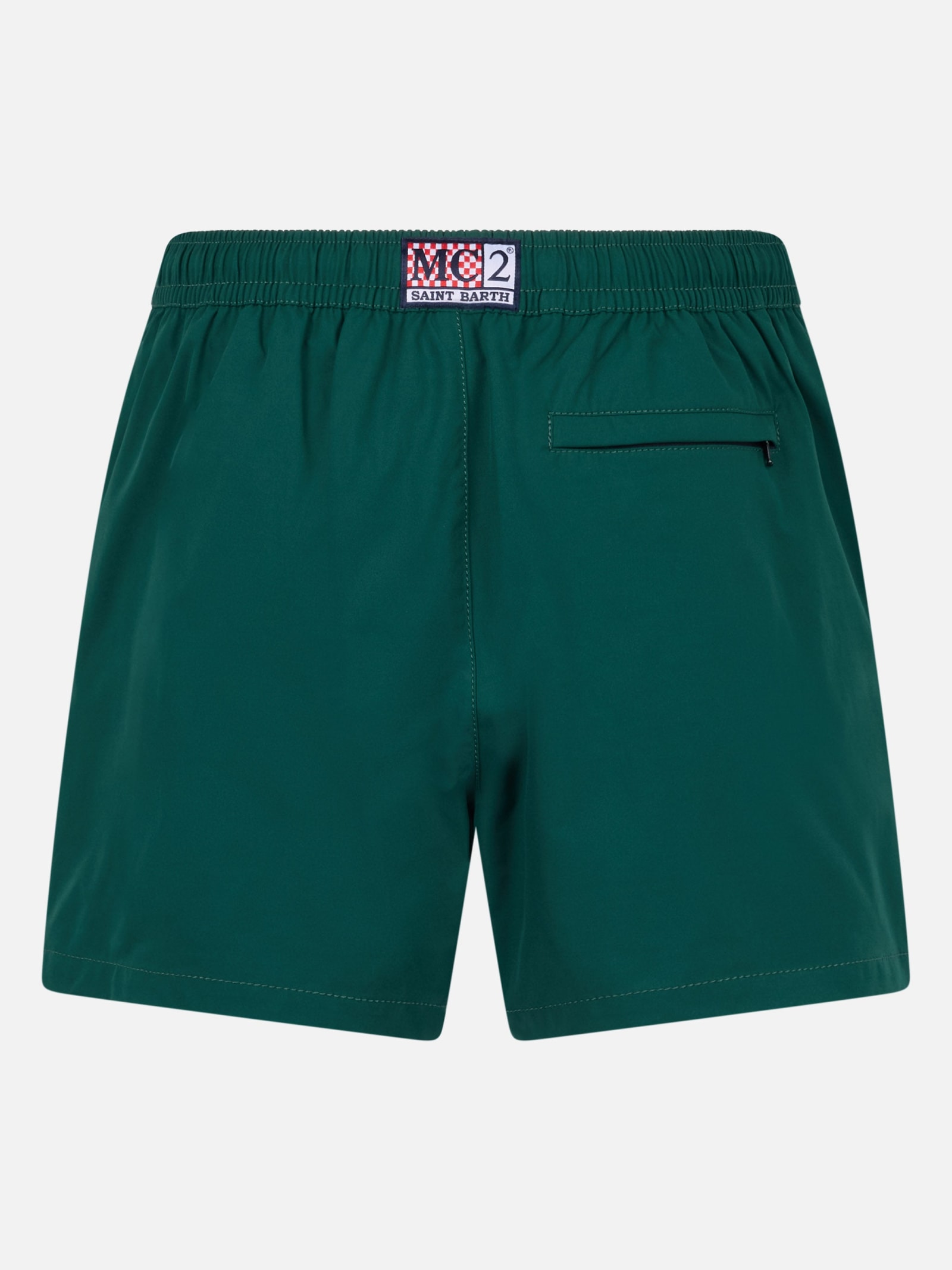 Mc2 Saint Barth Man Short-length British Green Swim Shorts Master In Green