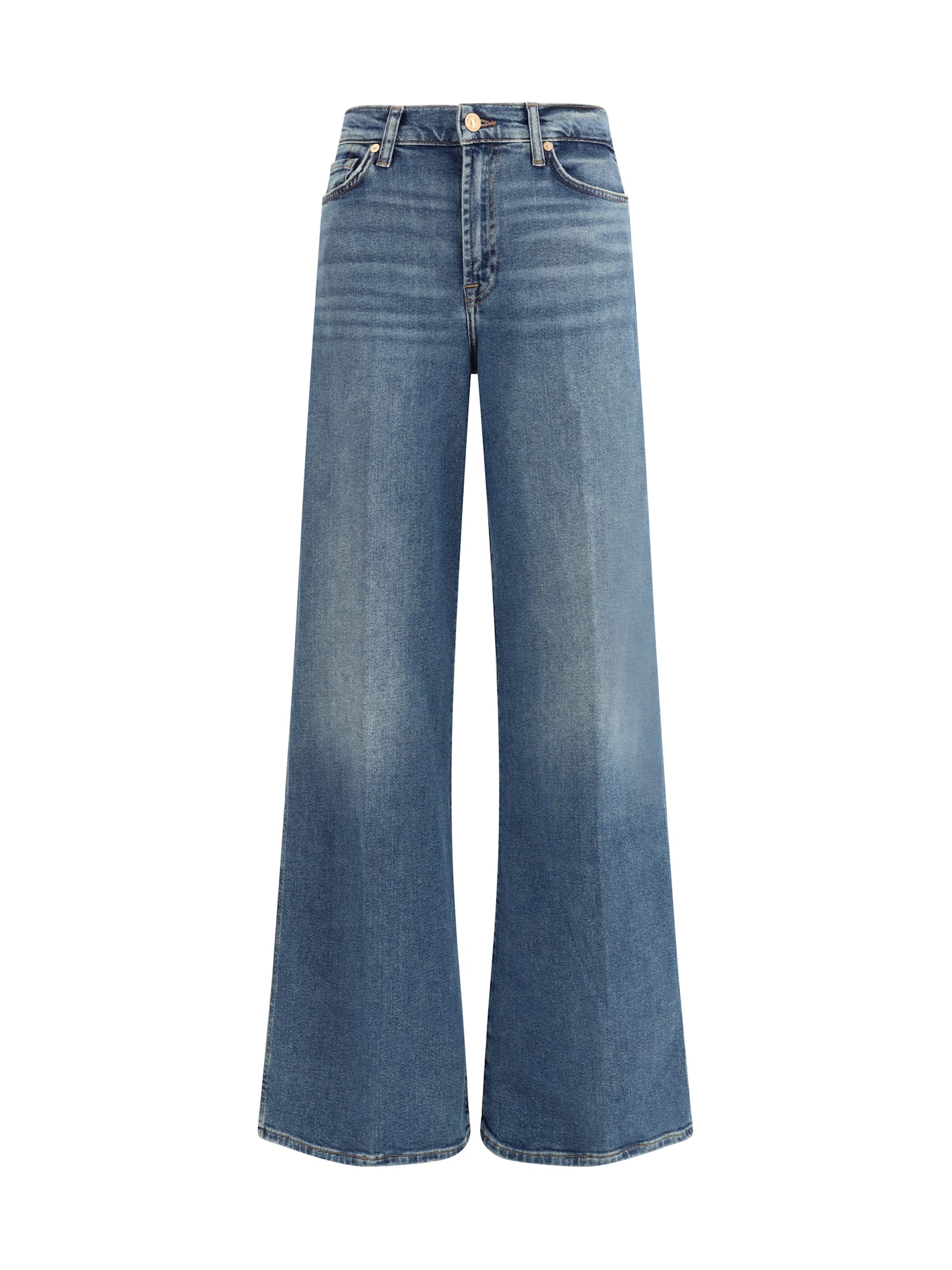 7 For All Mankind Lotta Luxe Wide Leg Jeans In Blue