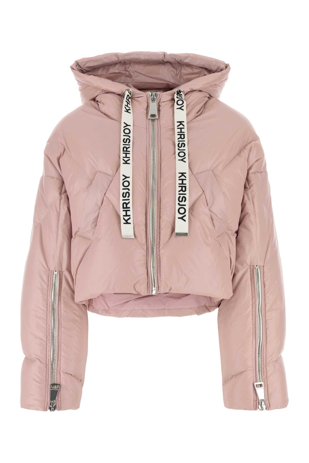 KHRISJOY PASTEL PINK NYLON DOWN JACKET 