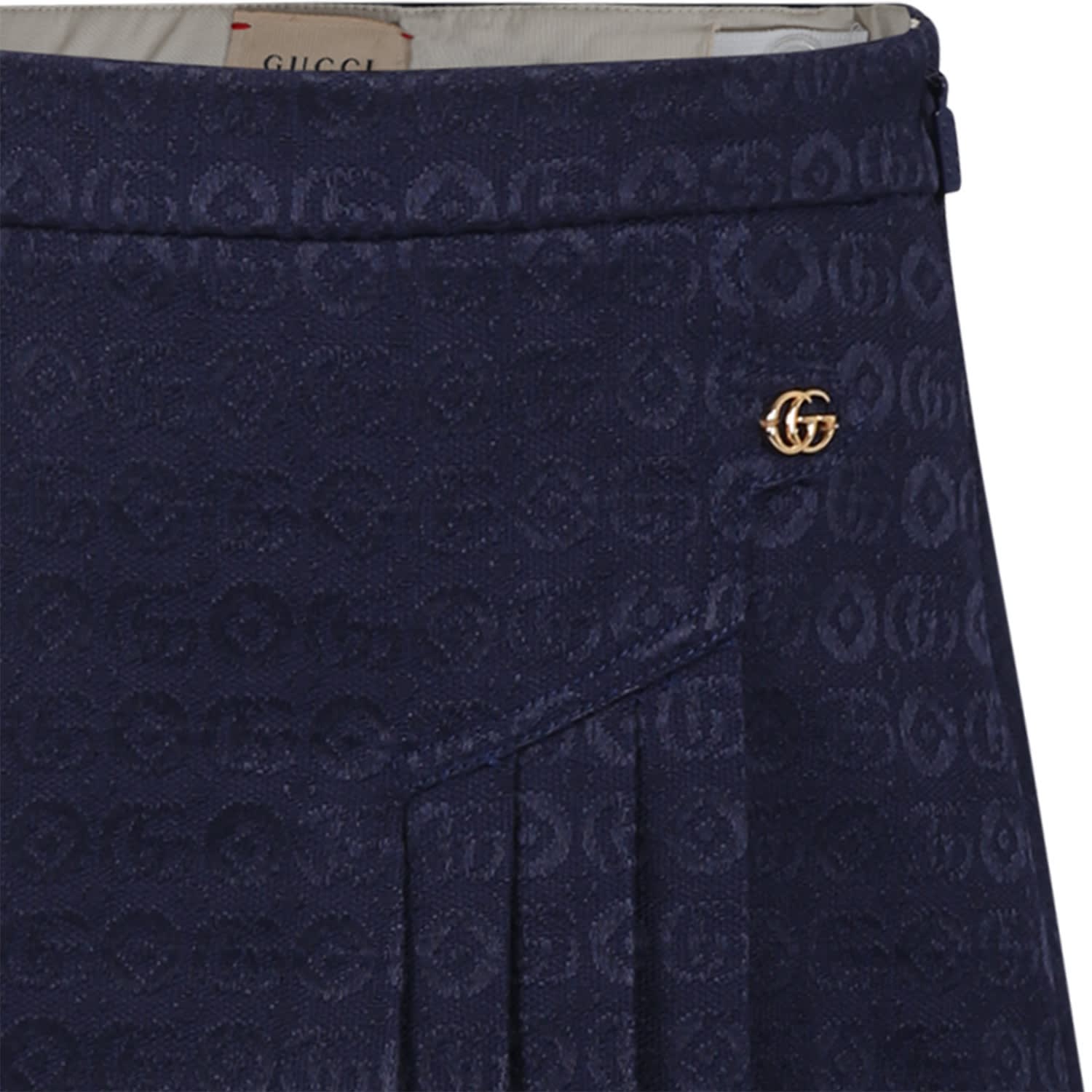 Shop Gucci Blue Skirt For Girl With Double G