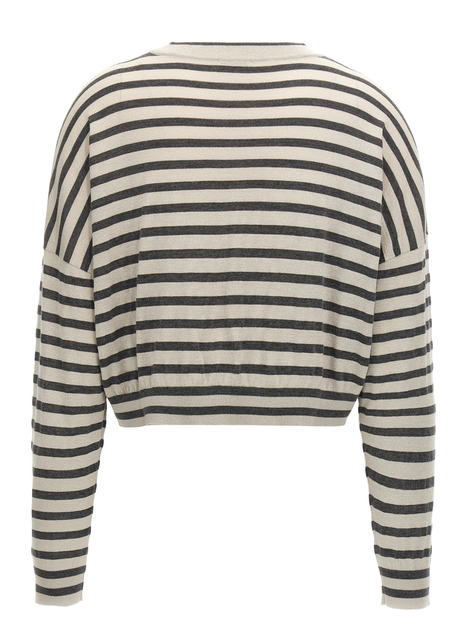 Shop Brunello Cucinelli Lurex Stripes Sweater In Multicolor