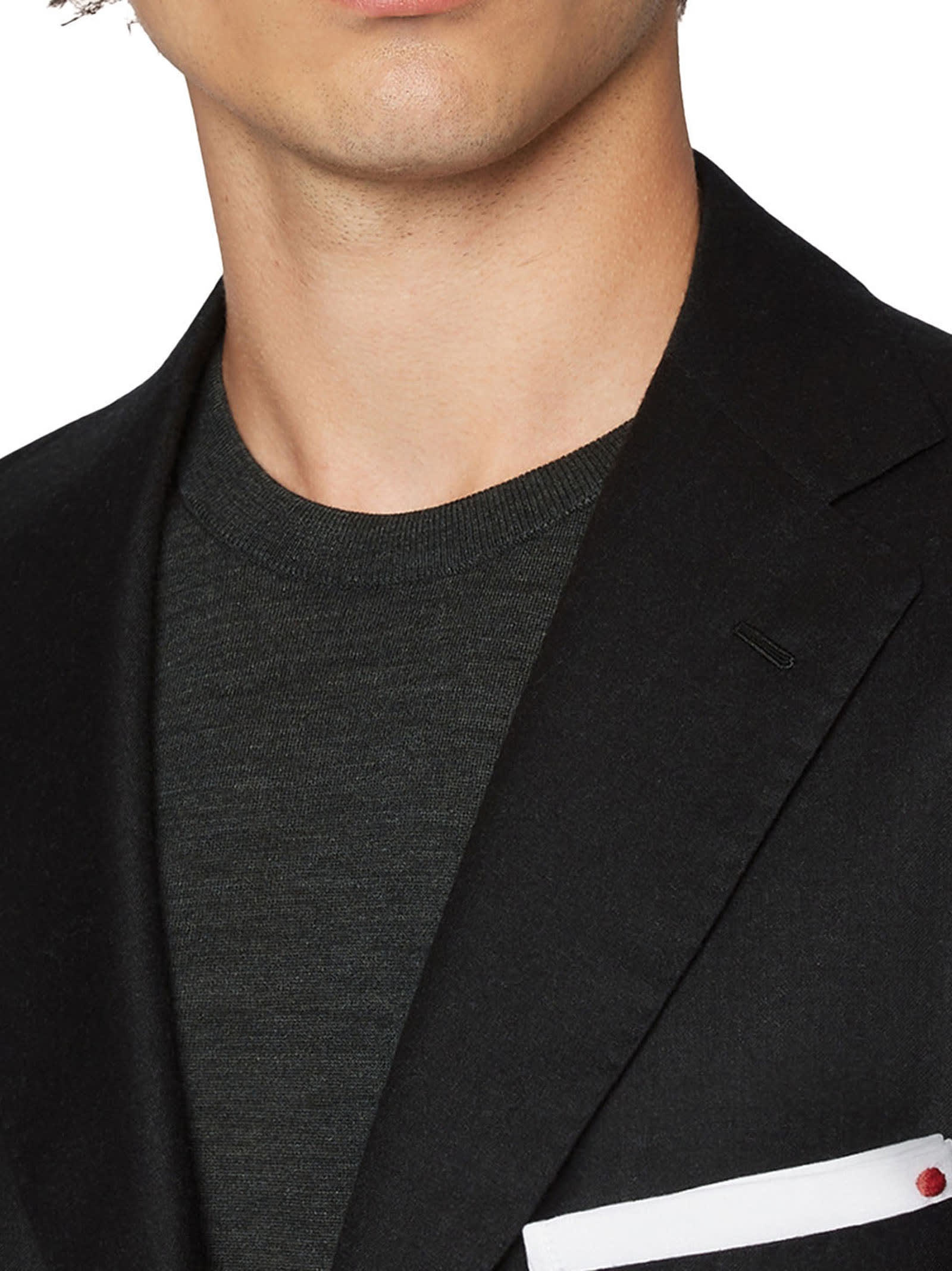 Shop Kiton Suit Wool In Anthracite