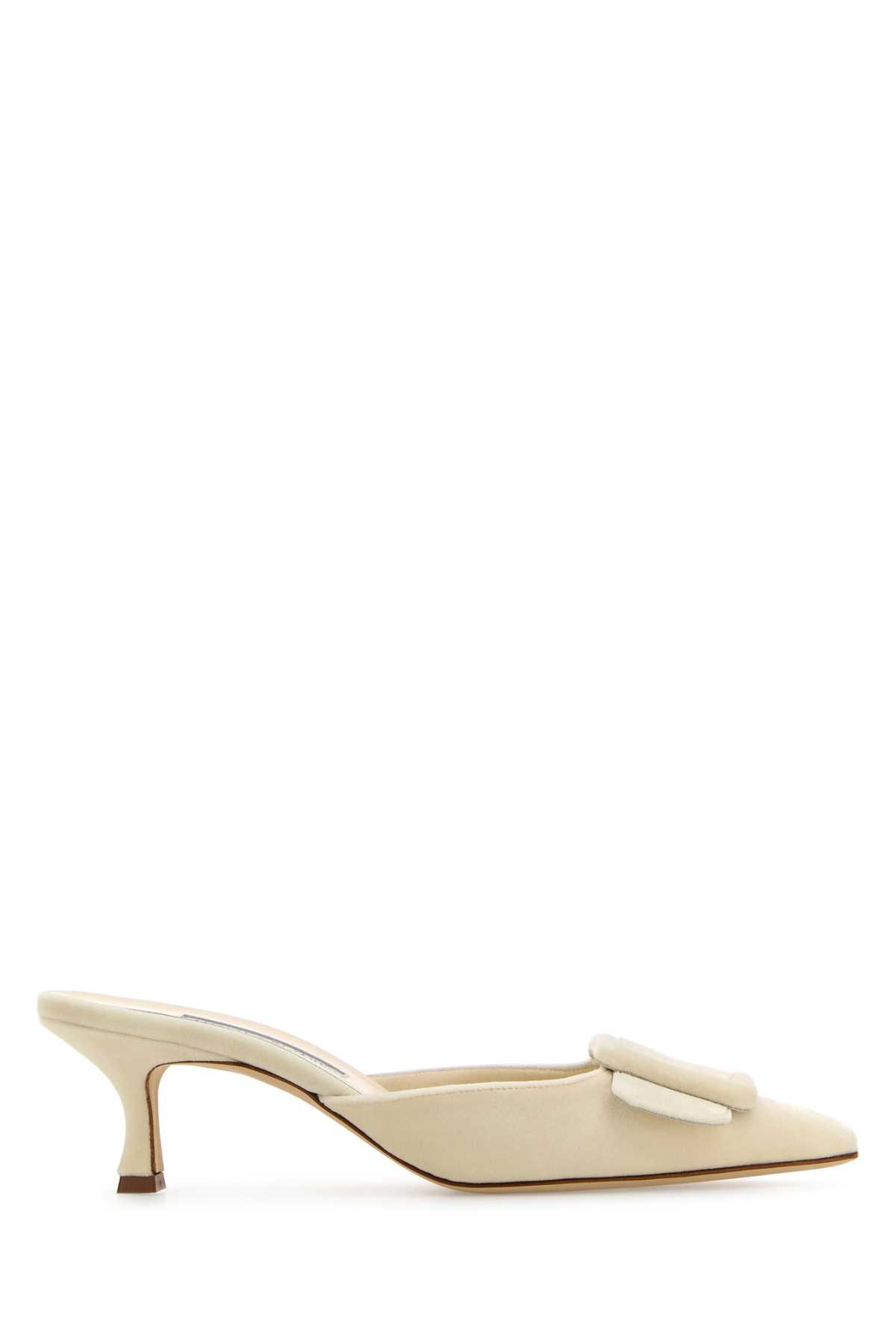 Cream Velvet Maysale Mules