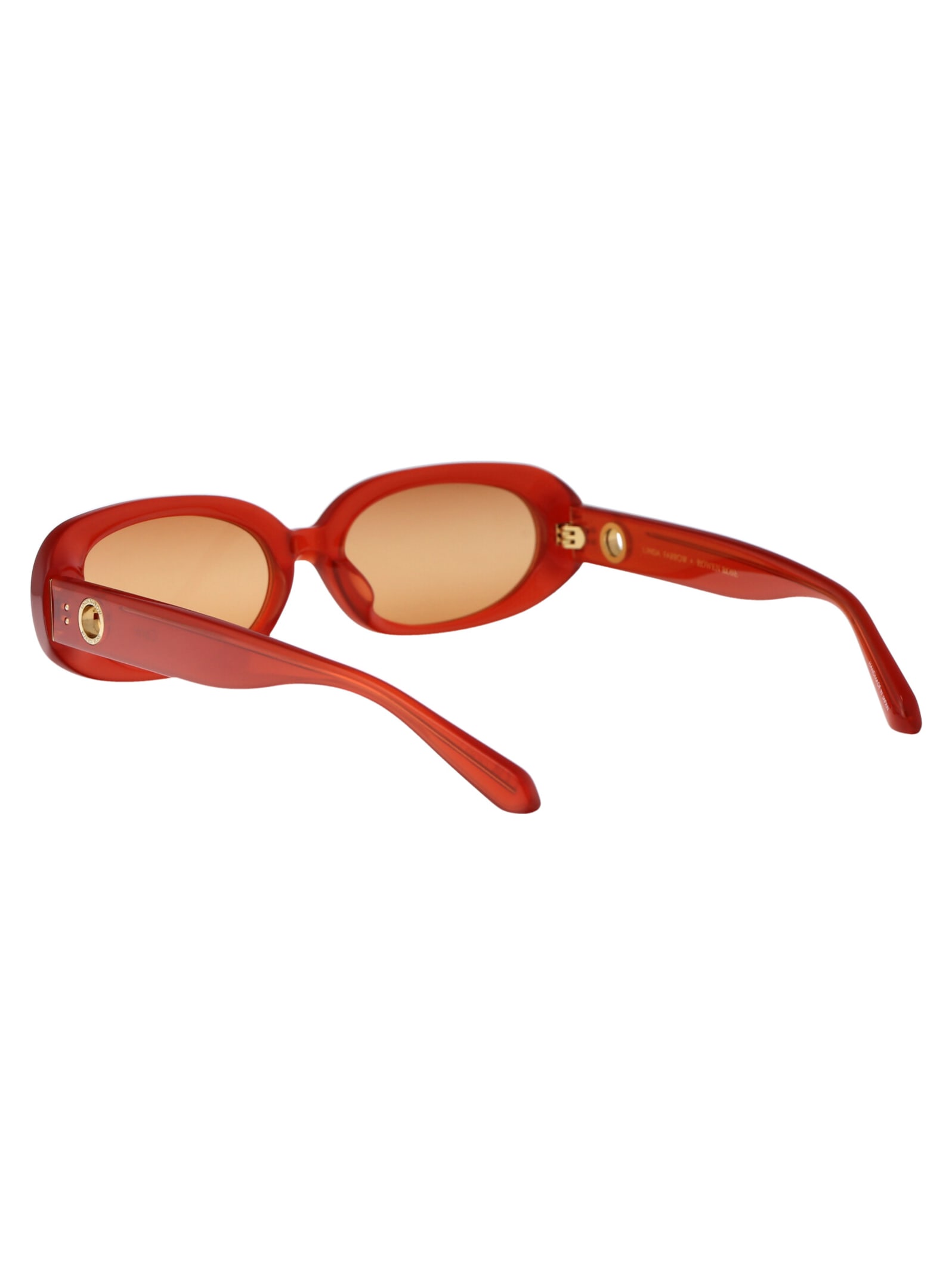 Shop Linda Farrow Cara Sunglasses In Teracotta/yellowgold/orangegrad