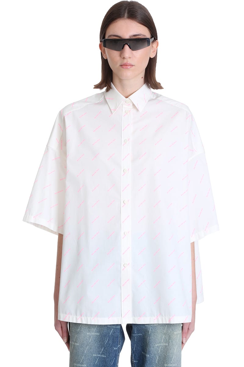Balenciaga Shirt In White Viscose