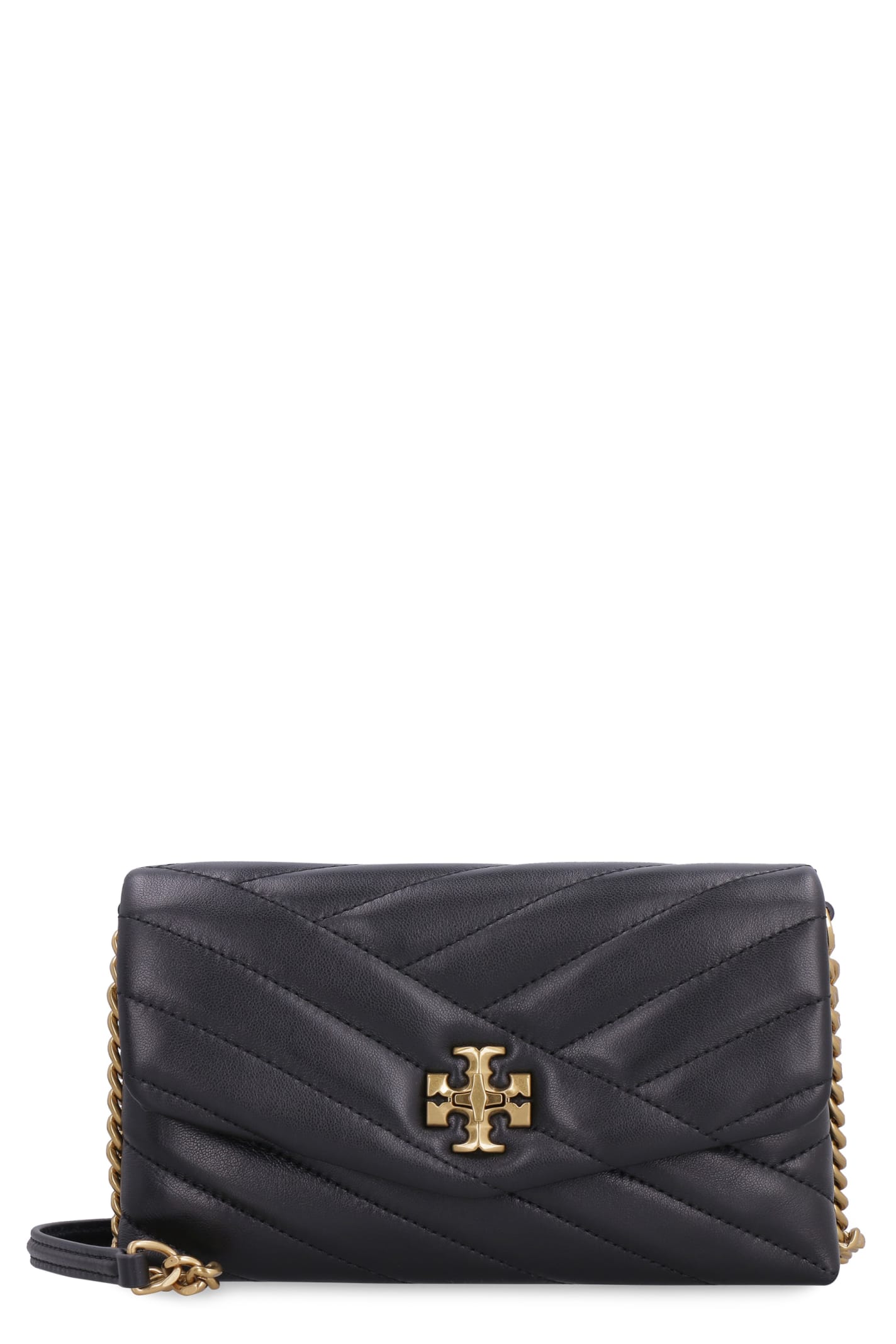 TORY BURCH KIRA QUILTED LEATHER WALLET ON CHAIN