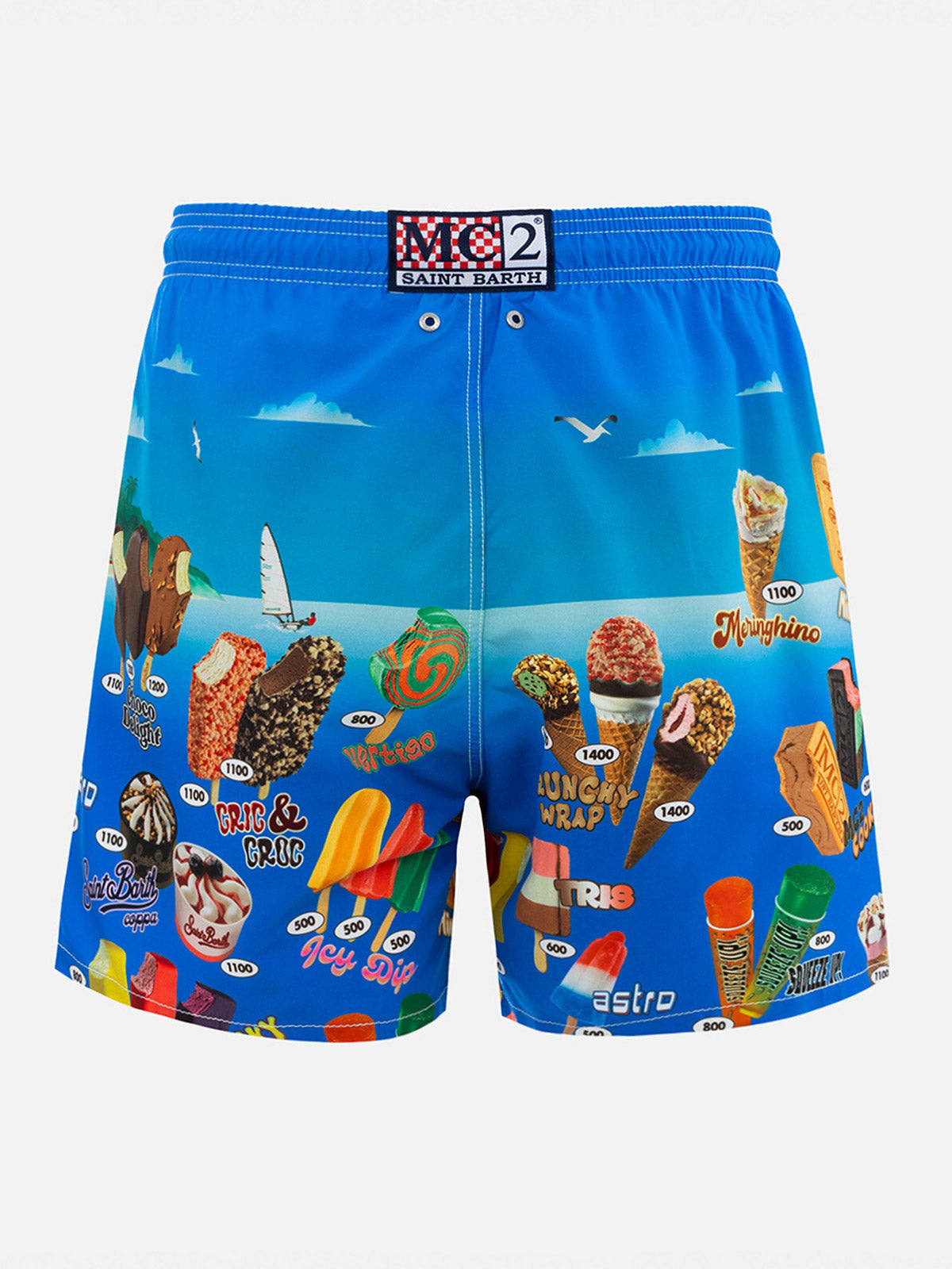 Mc2 Saint Barth Gustavia Placed Swim Shorts In White