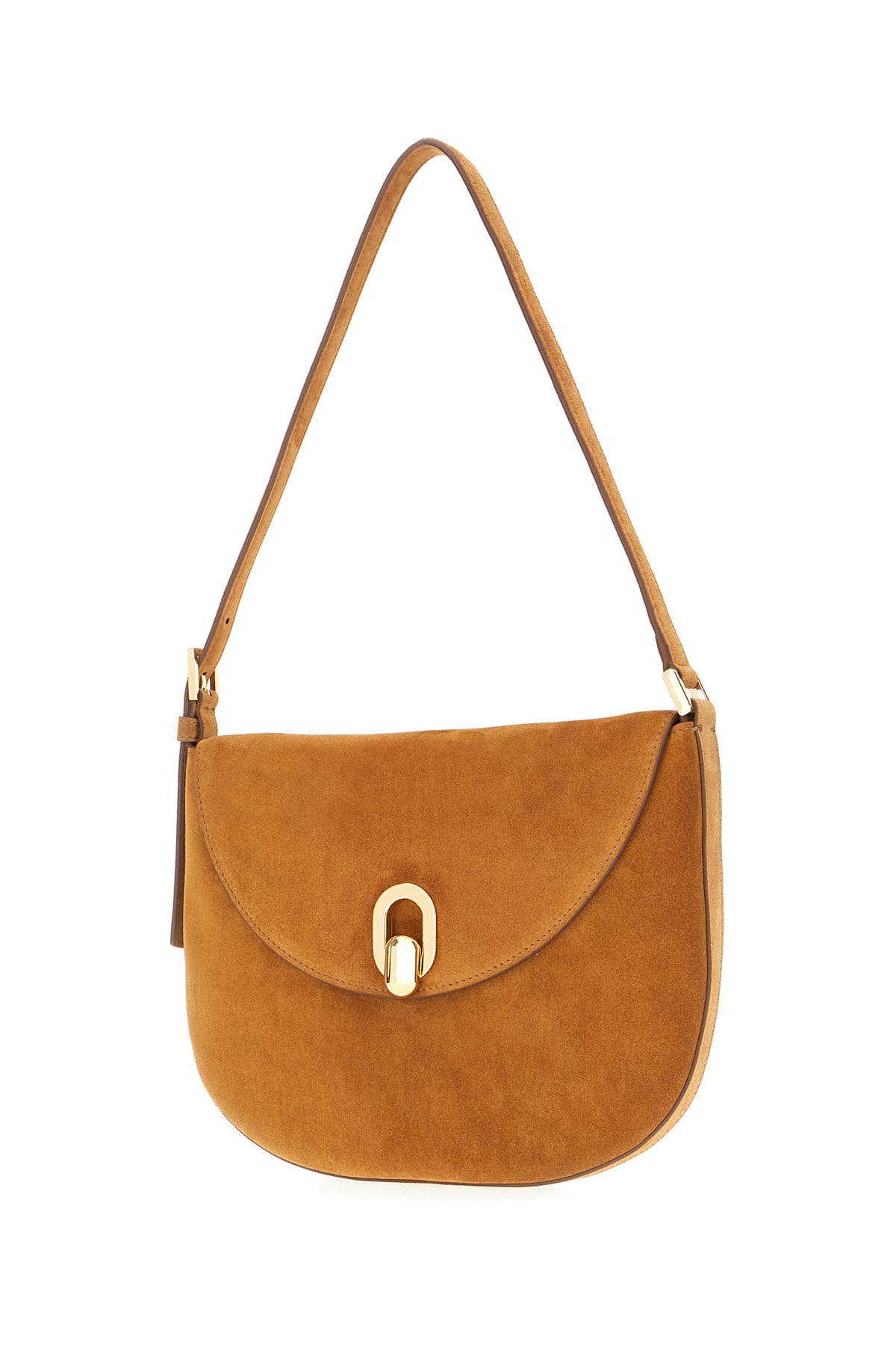 Shop Savette Caramel Suede Brooklyn Shoulder Bag In Saddle