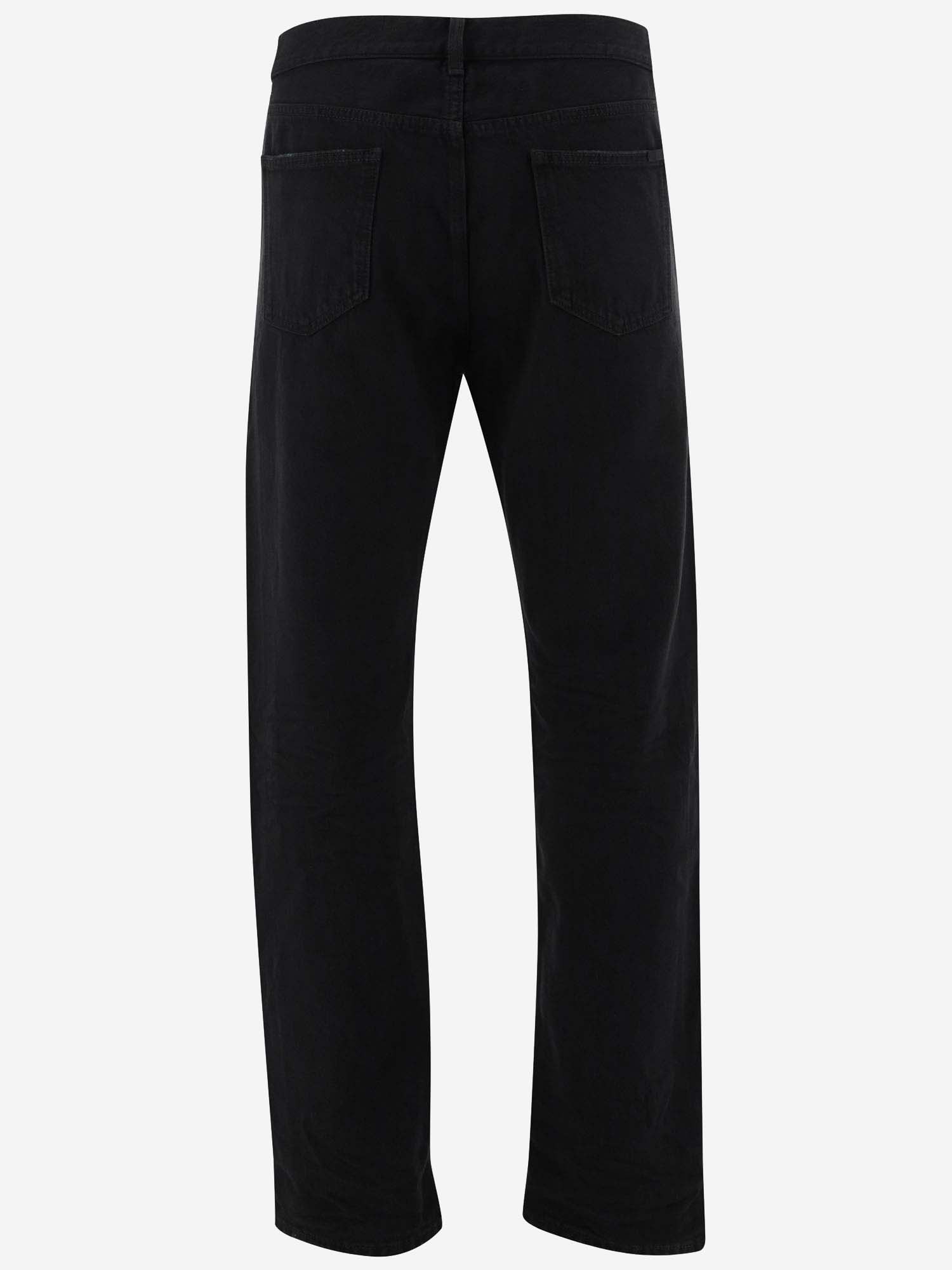 Shop Saint Laurent Cotton Denim Jeans In Black