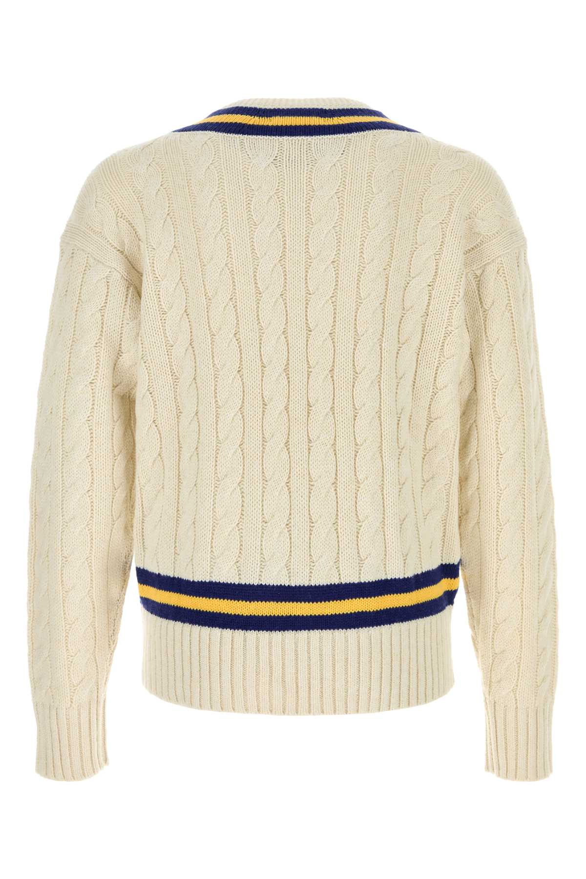 Polo Ralph Lauren Ivory Cotton Blend Sweater In Yellow