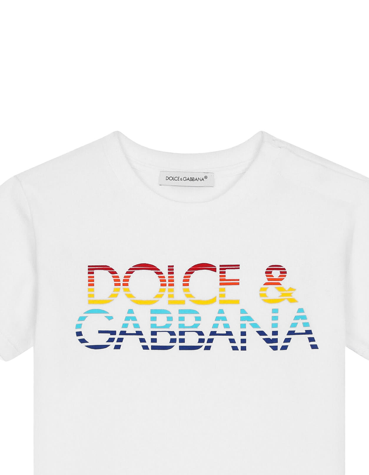 Shop Dolce & Gabbana Logo Print Jersey T-shirt In White