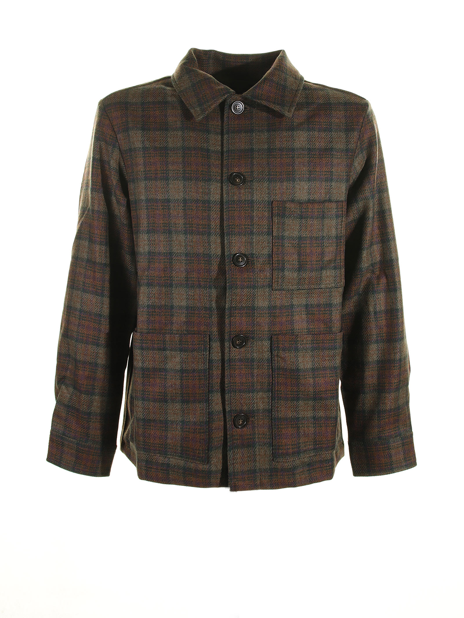 Apc Checked Shirt In Brown