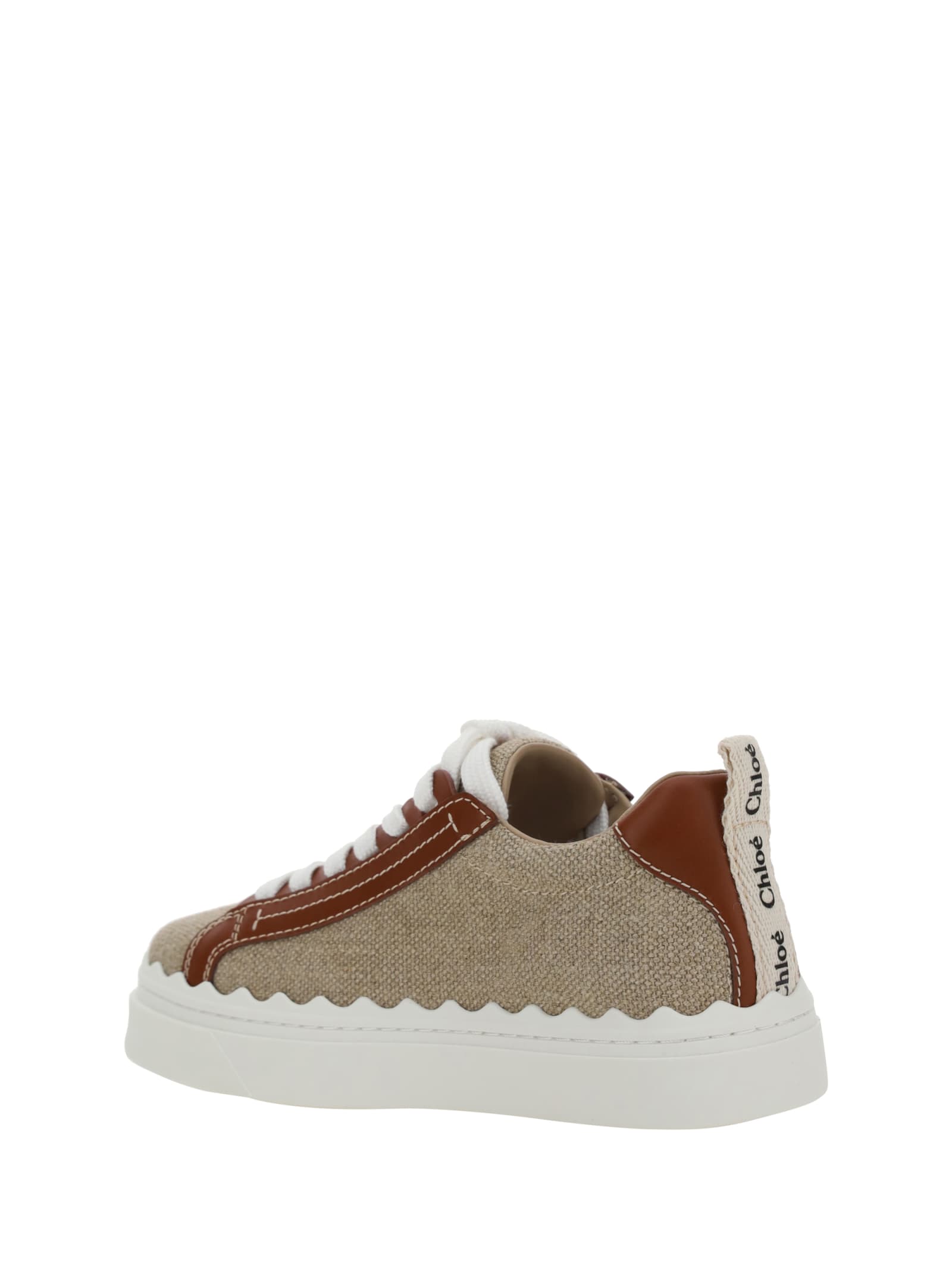 Shop Chloé Lauren Sneakers In White/brown