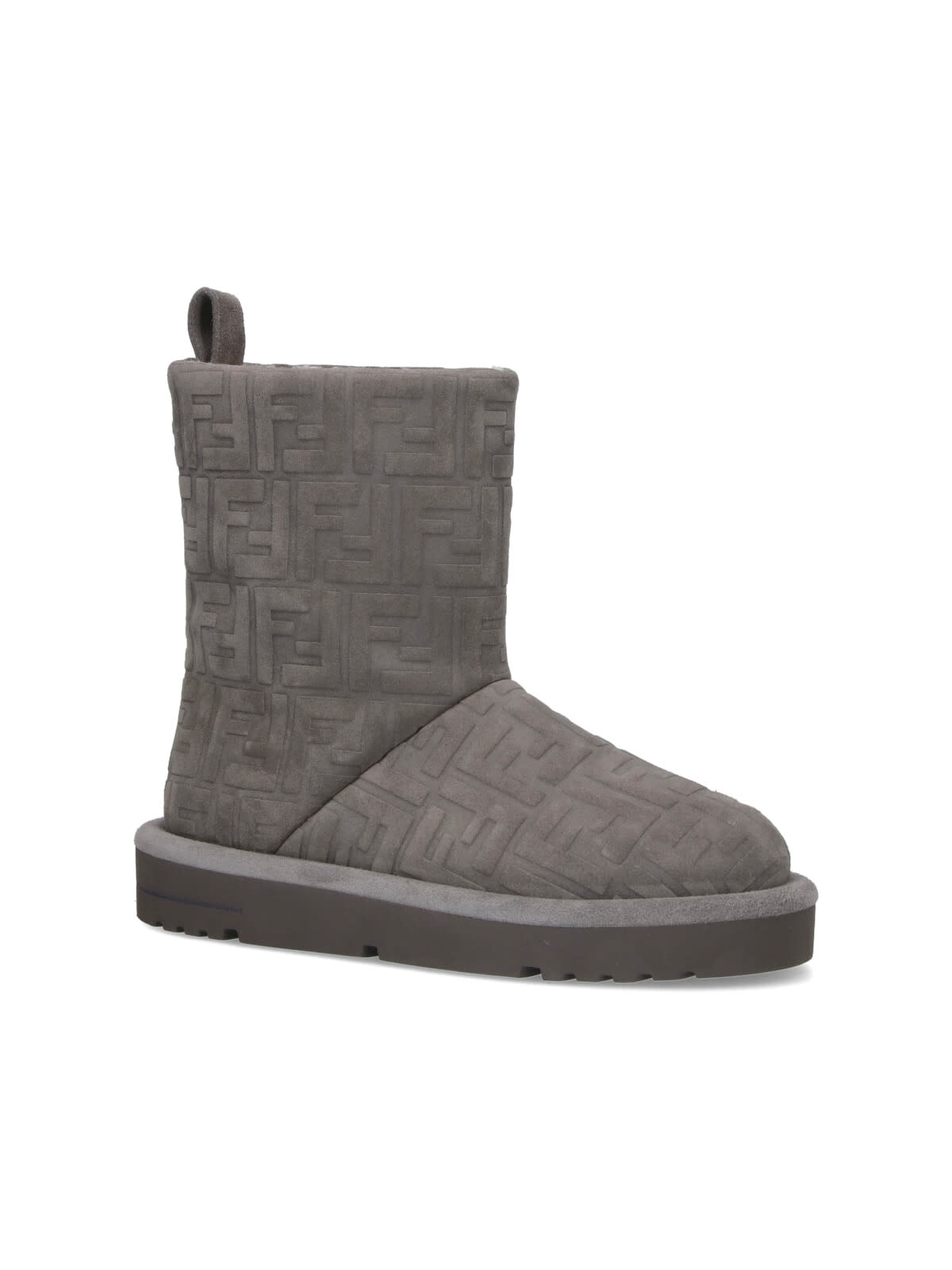 Fendi Apres Chic Boots In Steel Suede Women In Gray