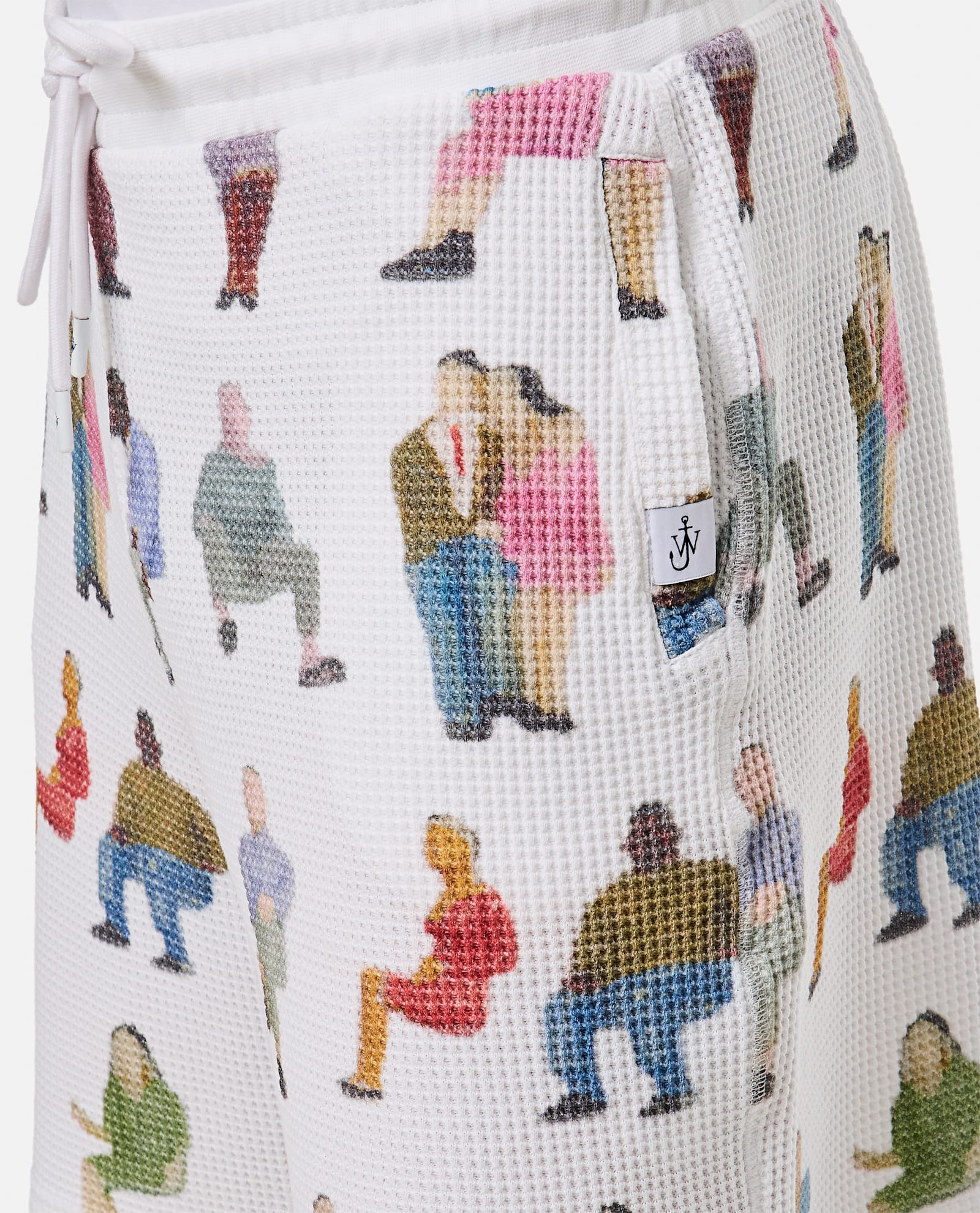 Jw Anderson Waffle-texture Shorts In White