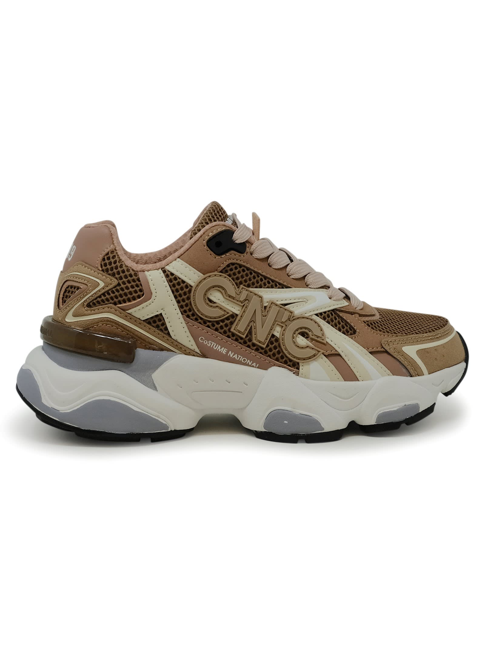 Shop Costume National Contemporary Costume National Suede Sneakers In Nude