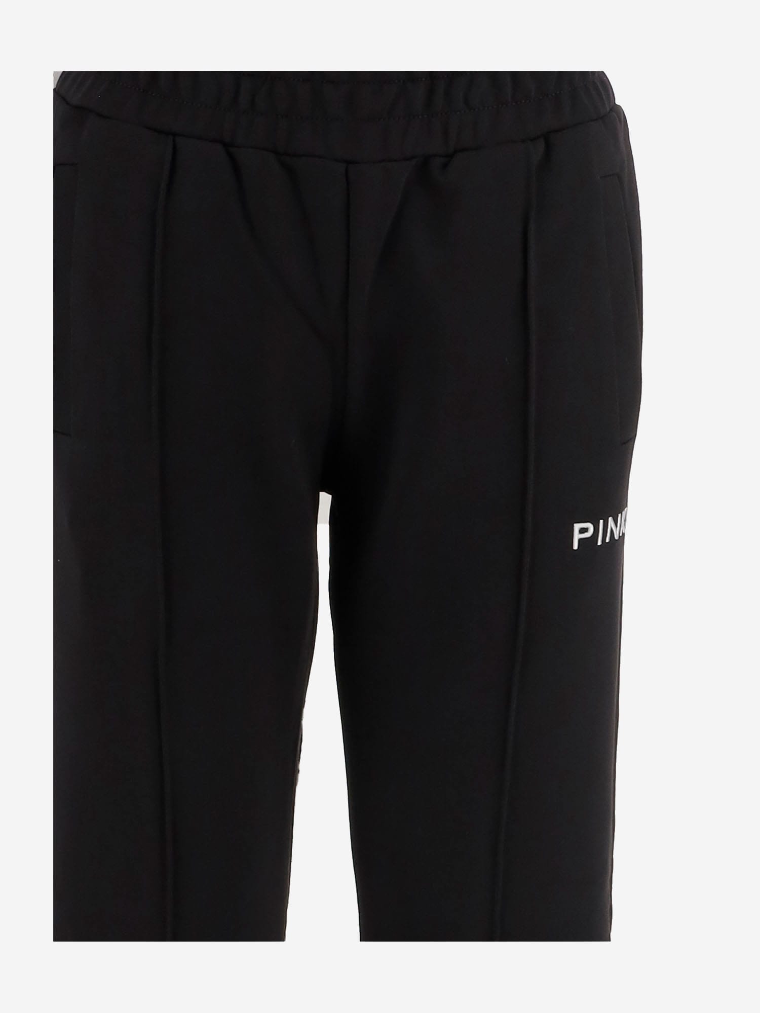 Pinko Logo Embroidered Flared Pants In Black