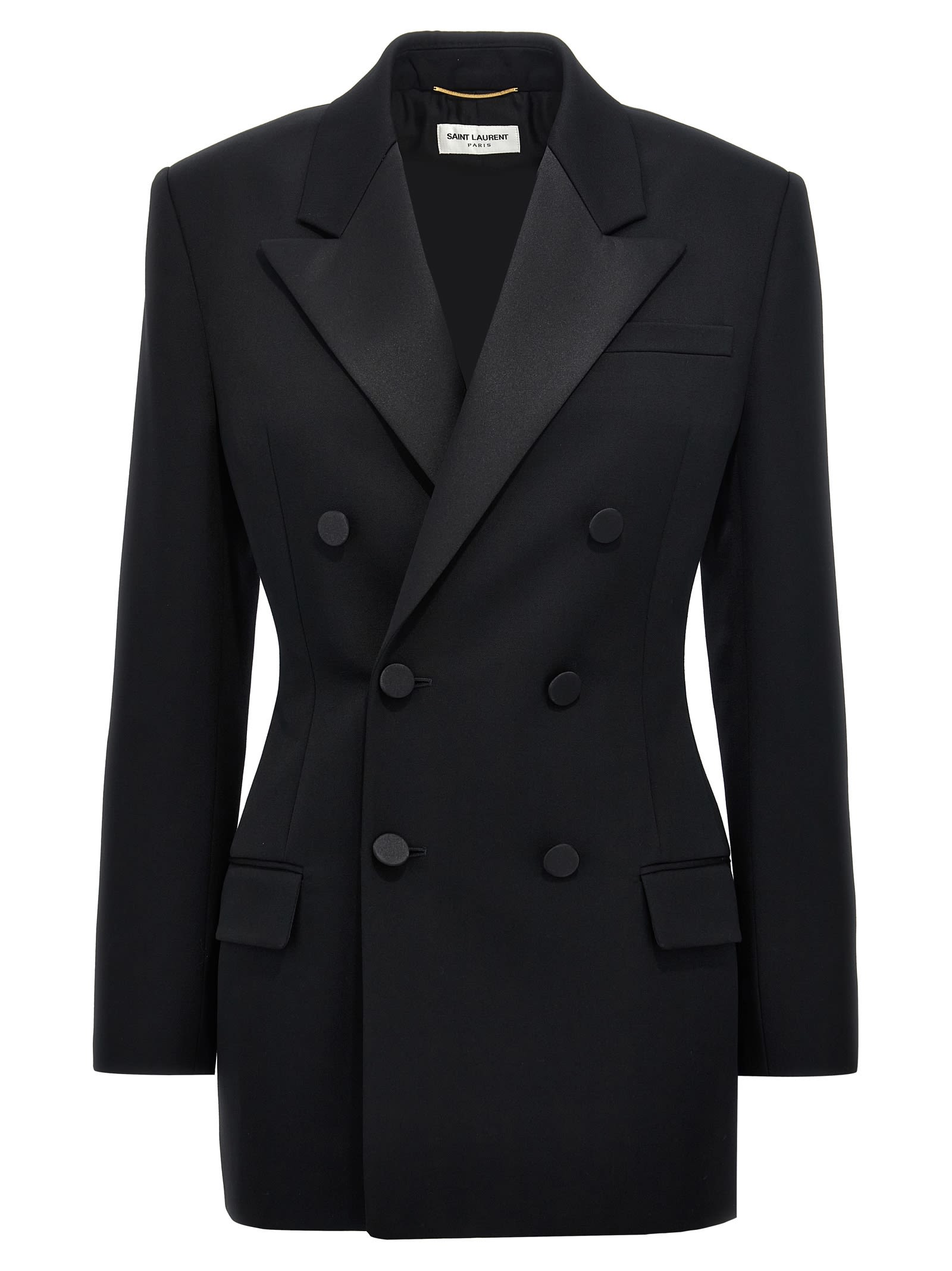 Shop Saint Laurent Tuxedo Blazer In Black