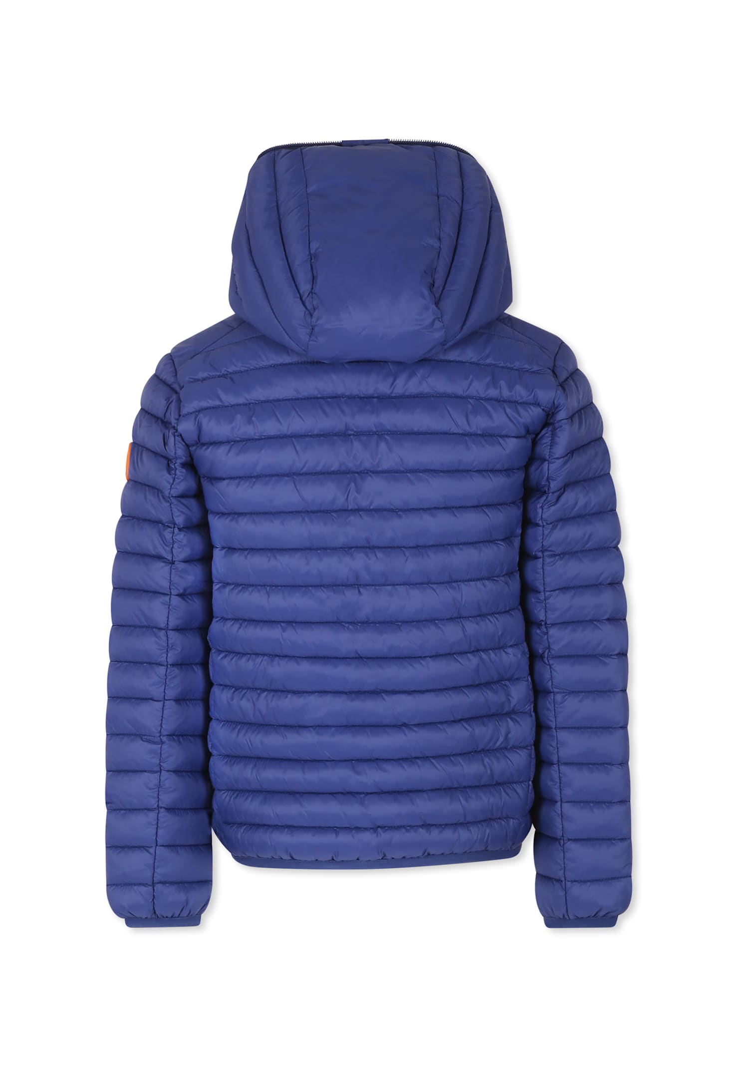 Save The Duck Blue Down Jacket For Boy With Logo