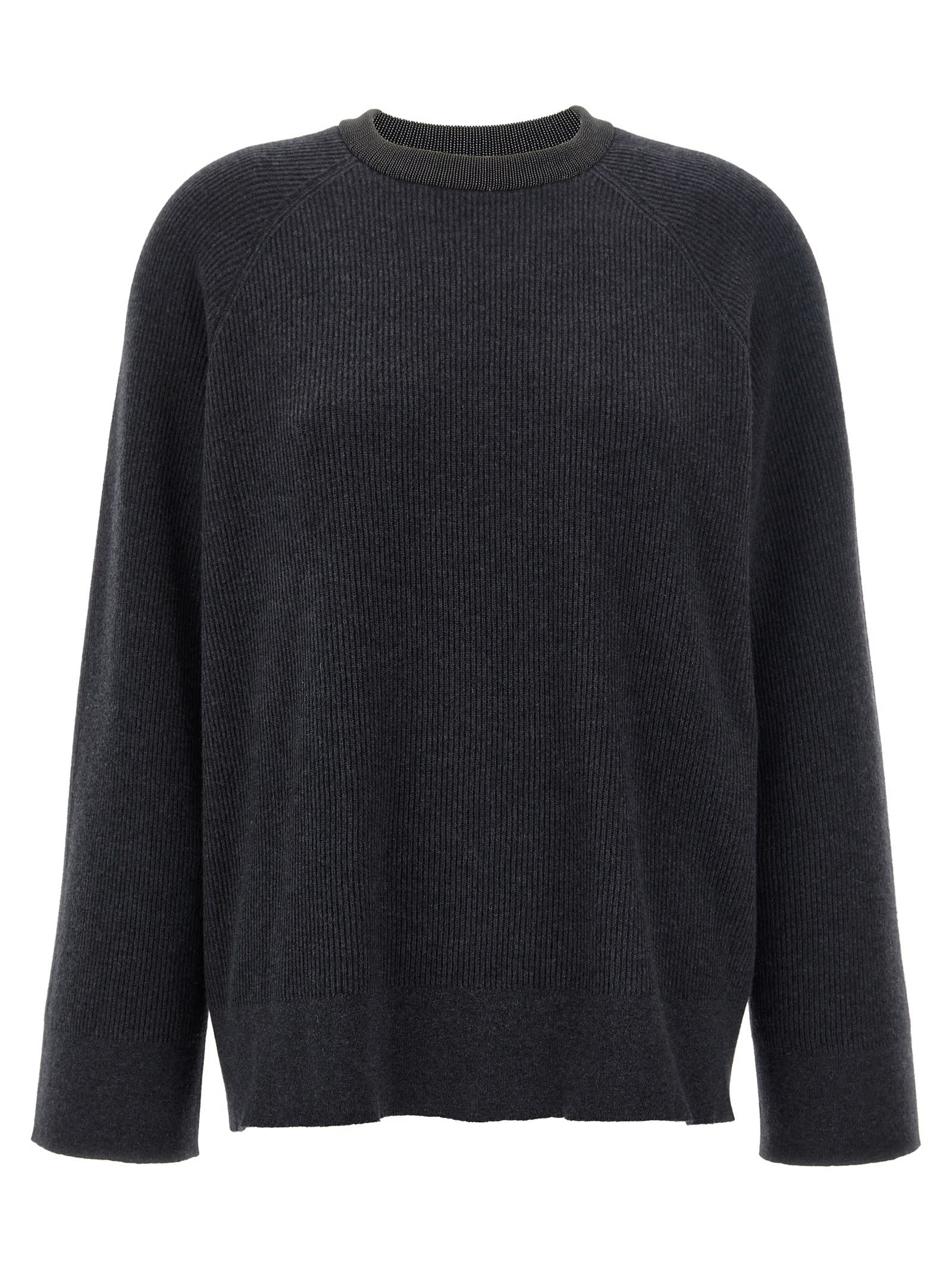 Shop Brunello Cucinelli Monile Sweater In Gray