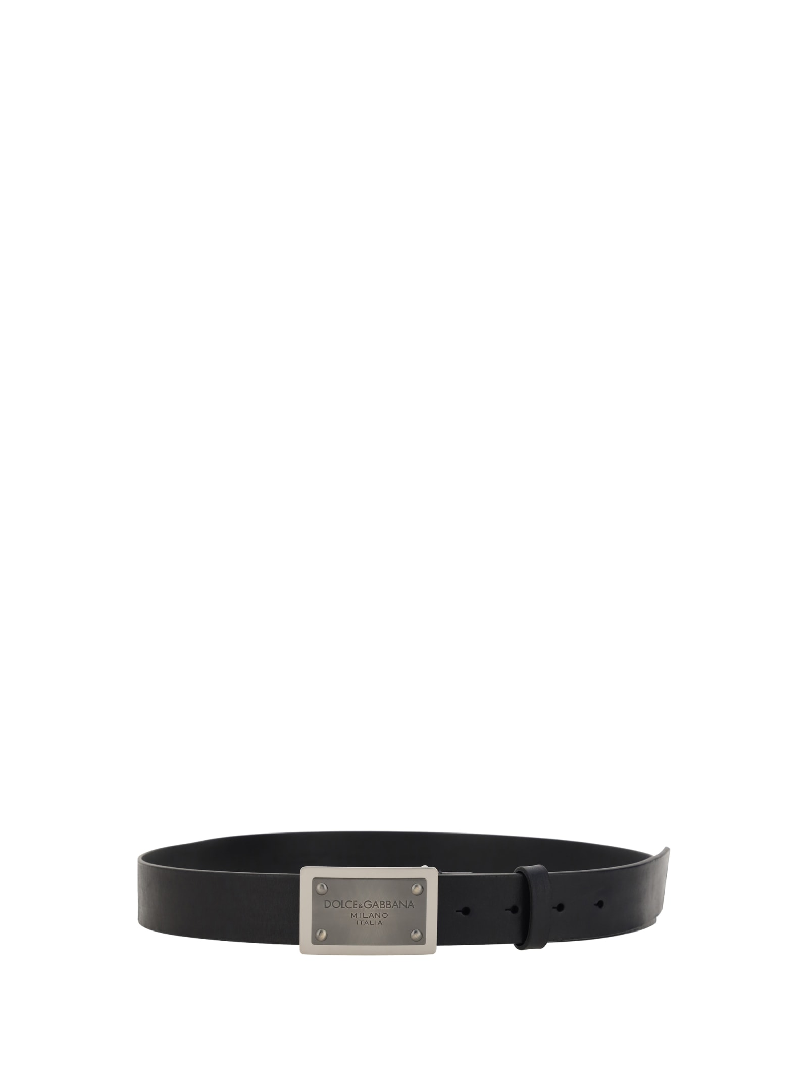 Shop Dolce & Gabbana Belt In Nero Palladio