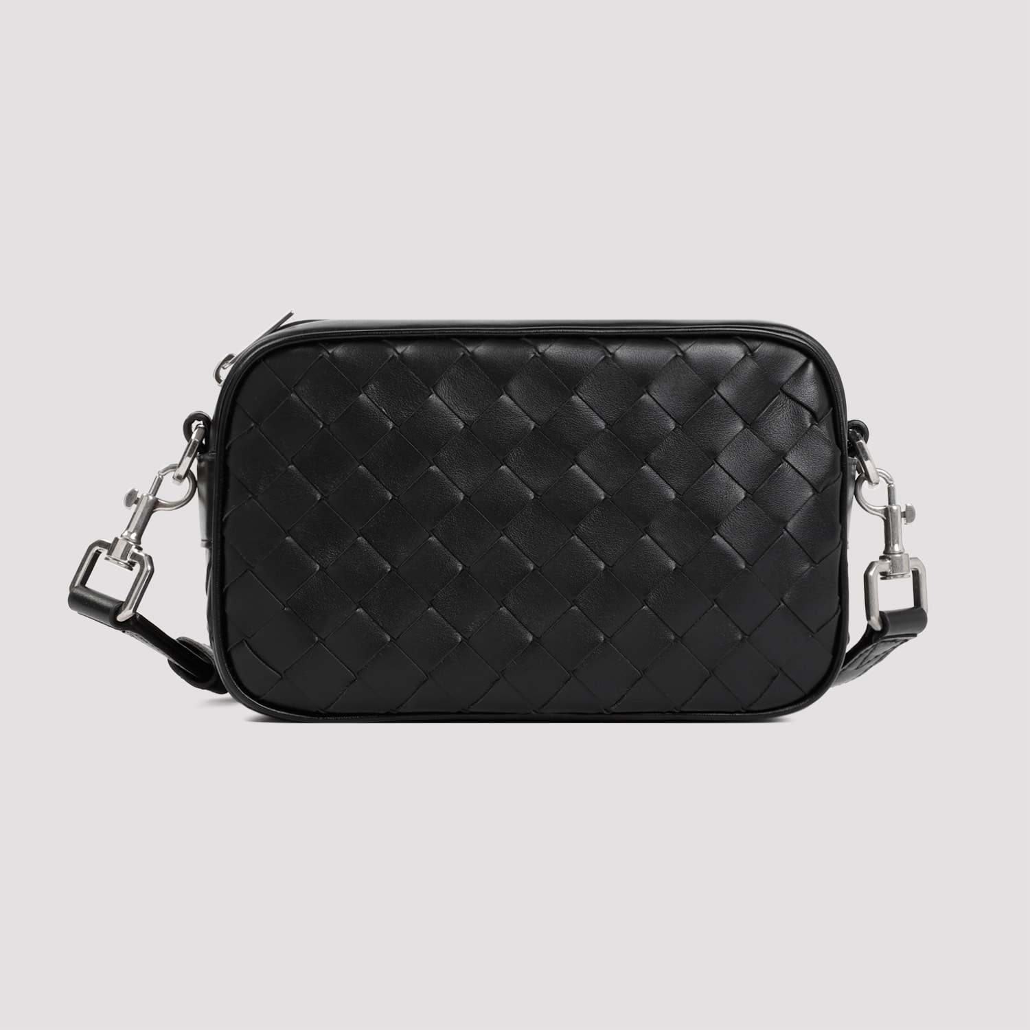 Bottega Veneta Mini Braided Camera Bag In Black