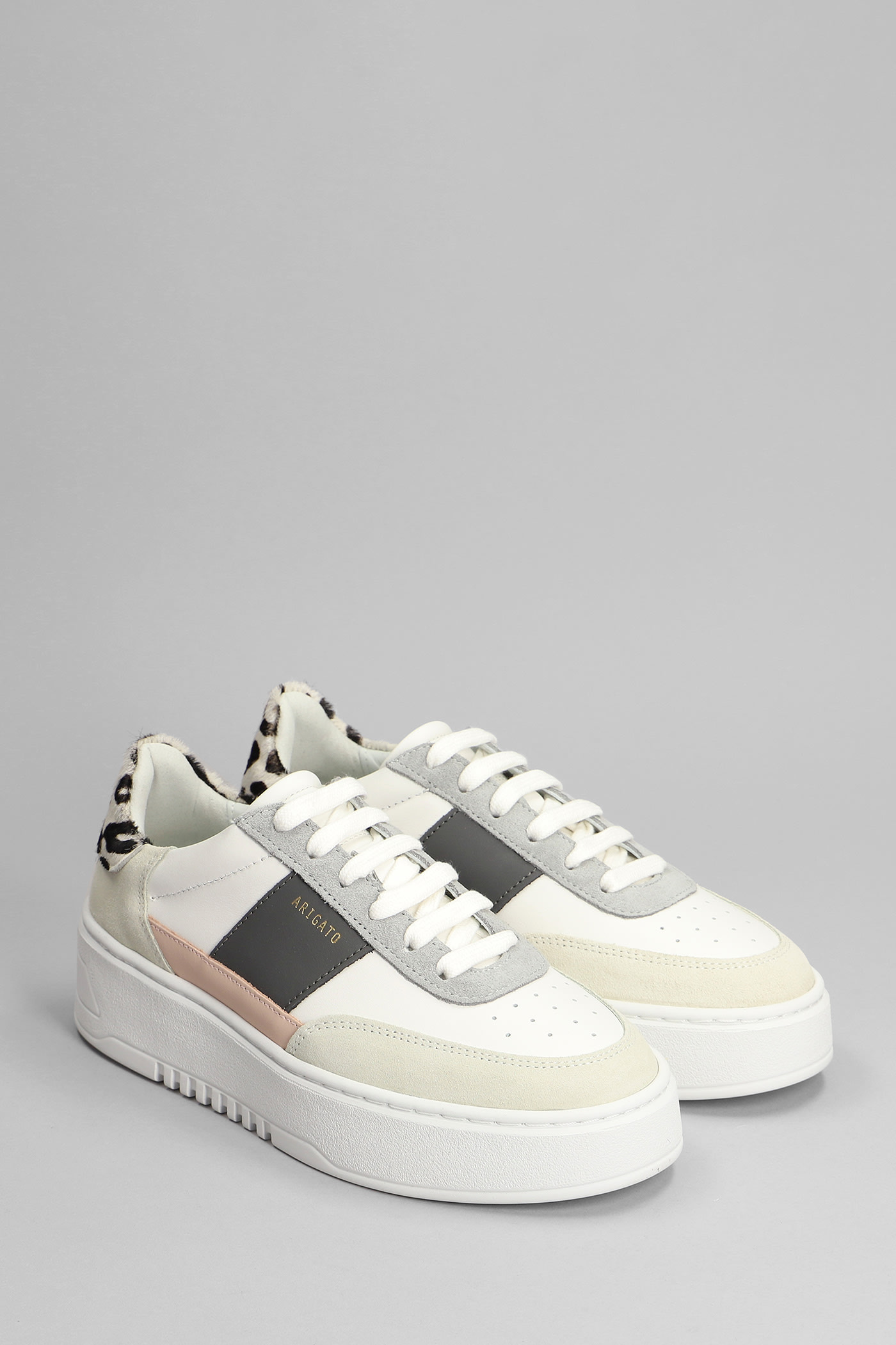 Shop Axel Arigato Orbit Sneakers In White Leather In Multicolour