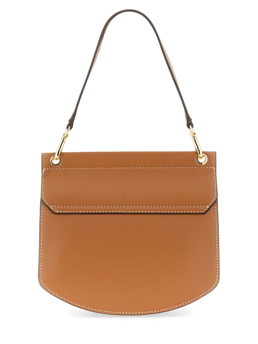 Ganni Small Shoulder Bag Adjustable Strap In Brown