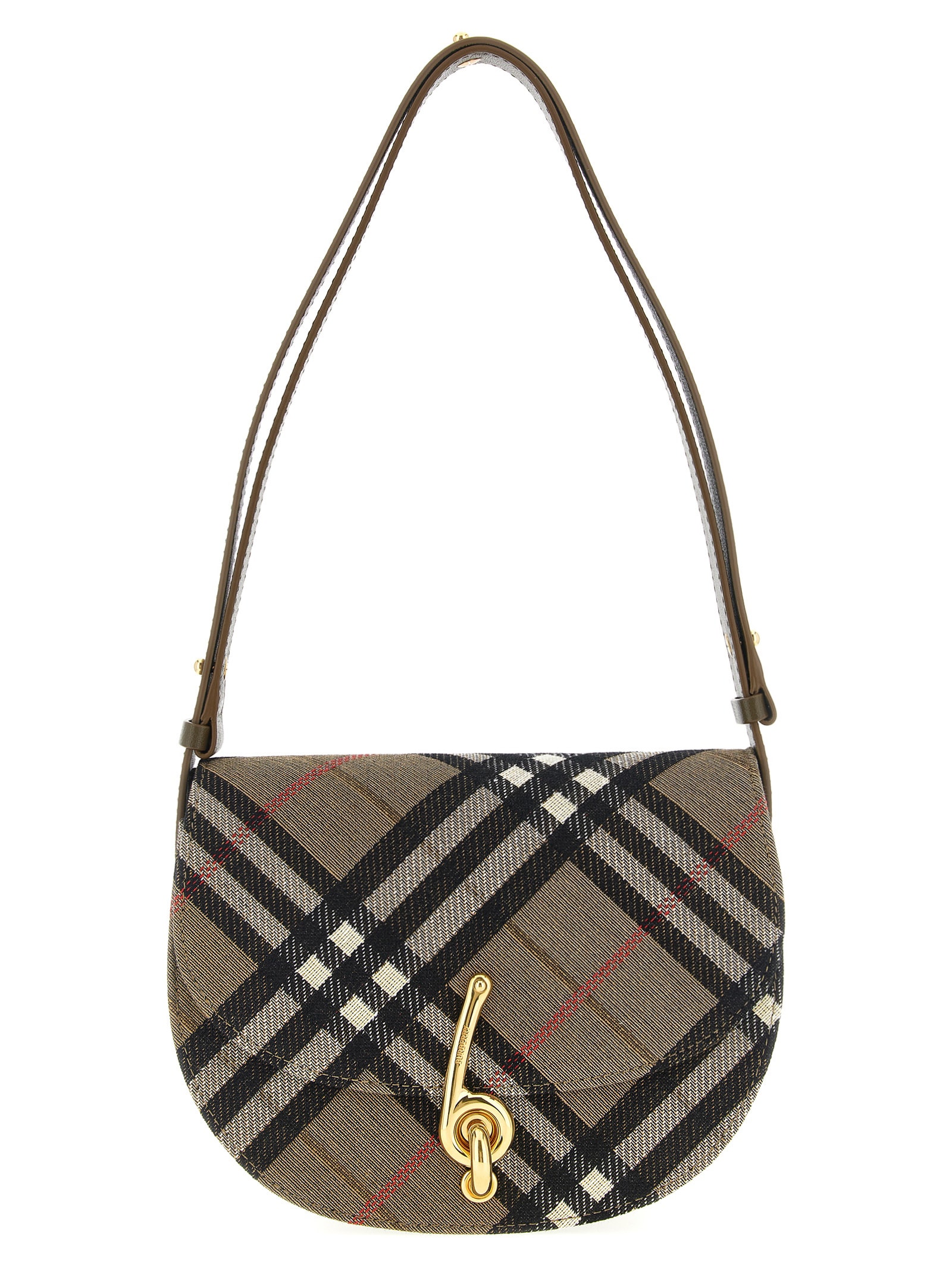Burberry Brush Brown Bridle Small Shoulder Bag In Multi