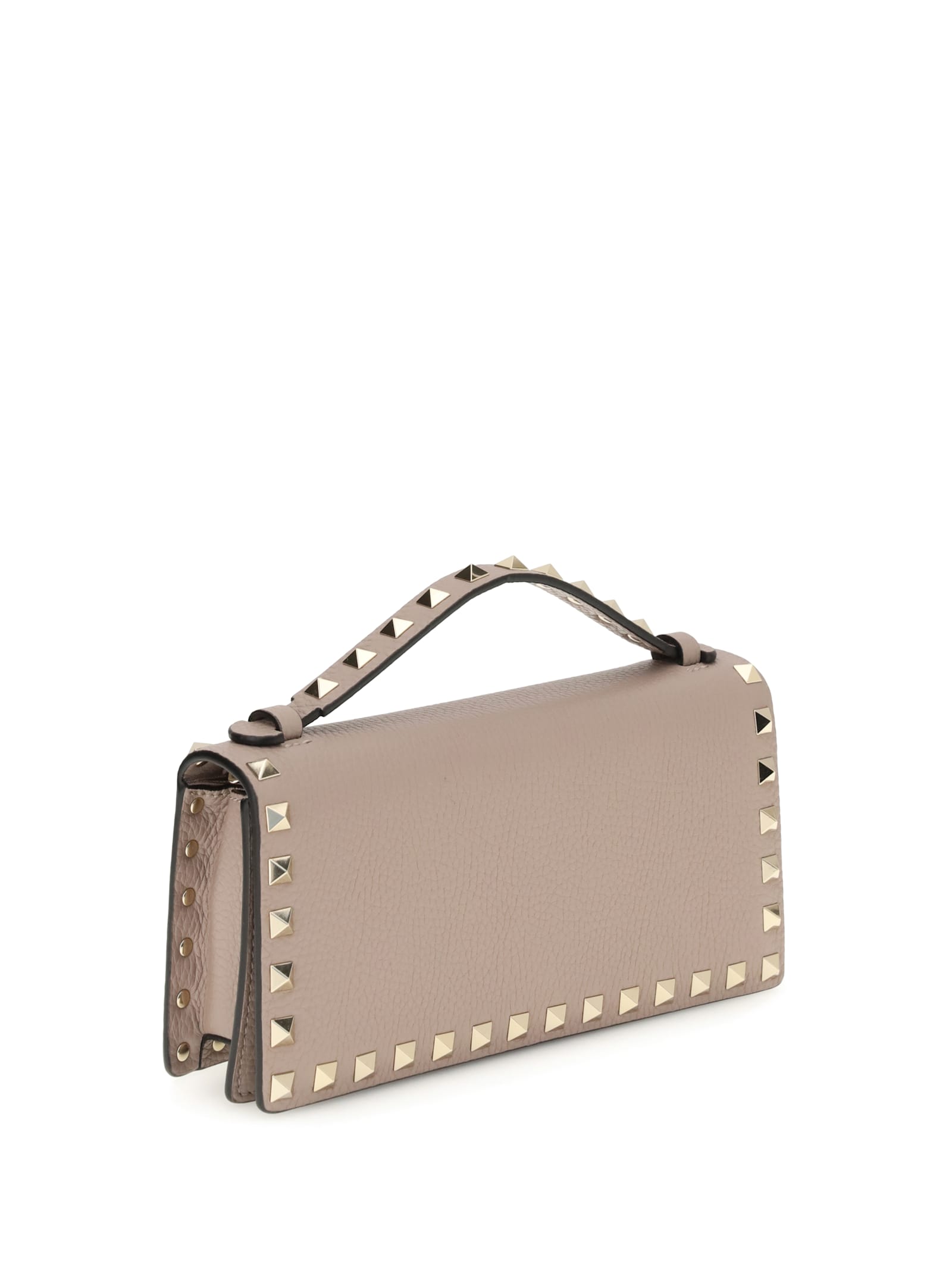 Valentino Rockstud Chain Wallet In Pink