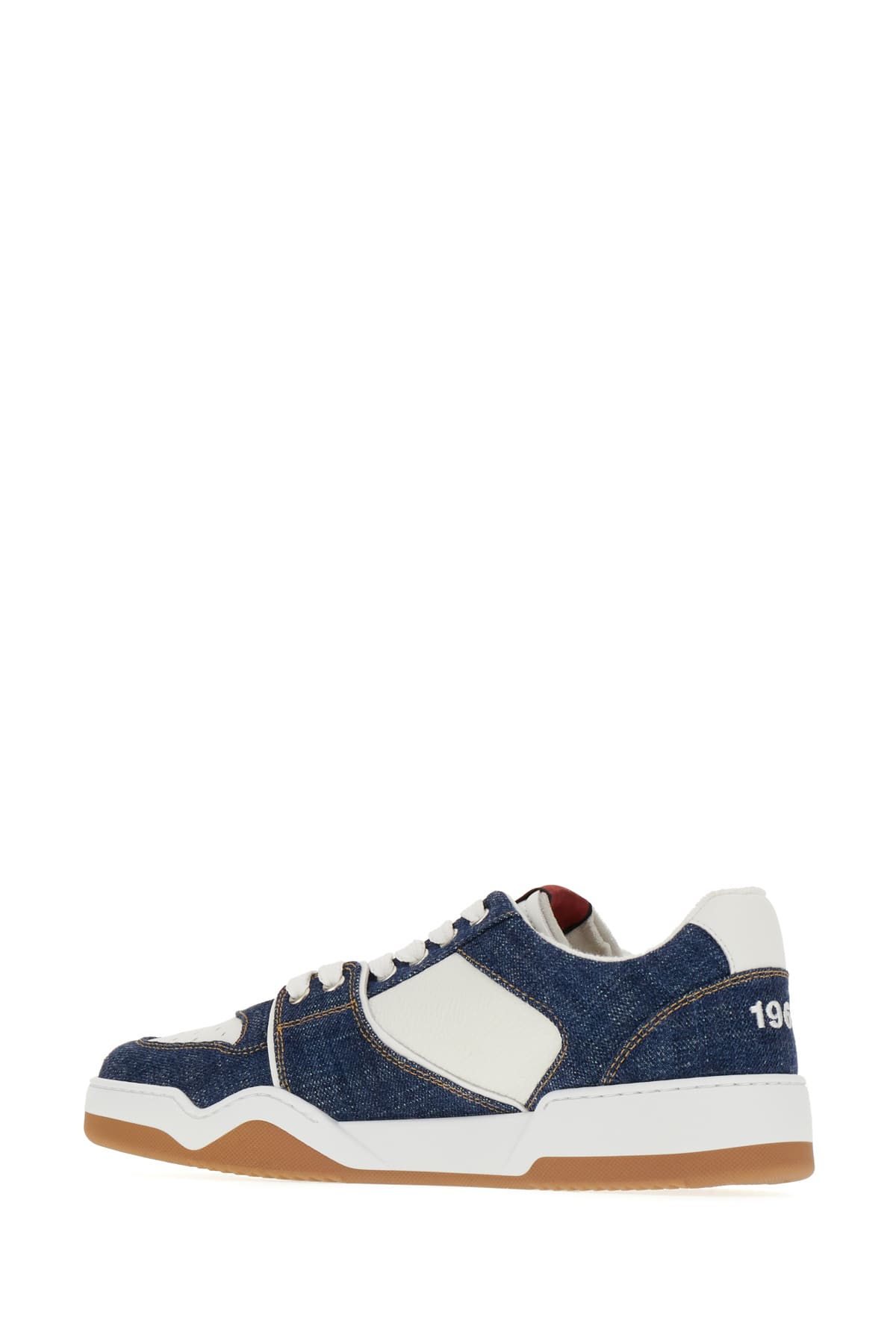 Shop Dsquared2 White Leather Spiker Sneakers In M2887