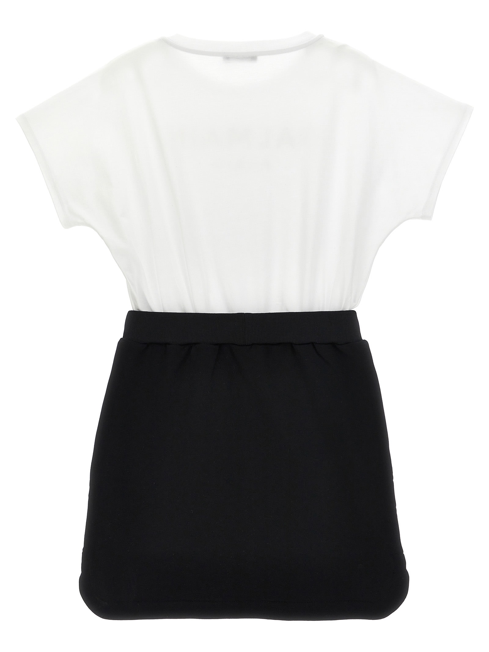 Balmain Logo Dress In White/black