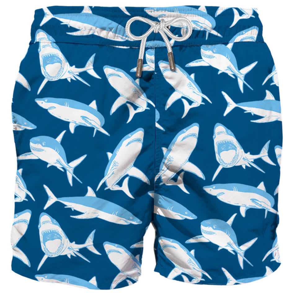 Man Classic Swim Shorts Sharks Print