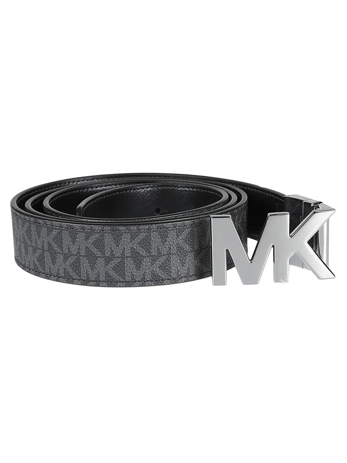 Shop Michael Kors Reversible Buckle Belt In Black